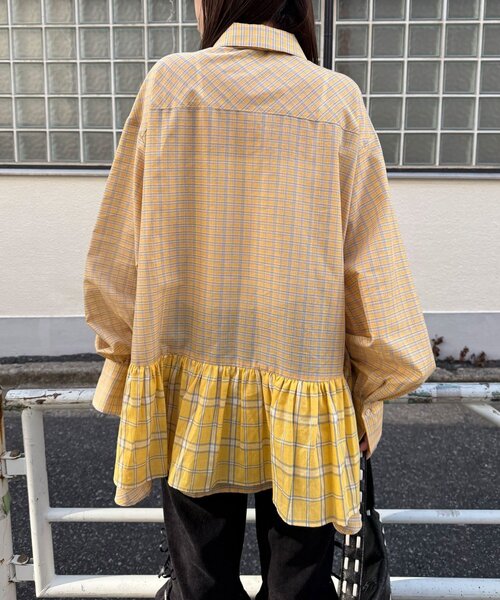 多層束腰襯衫裙【JT041】