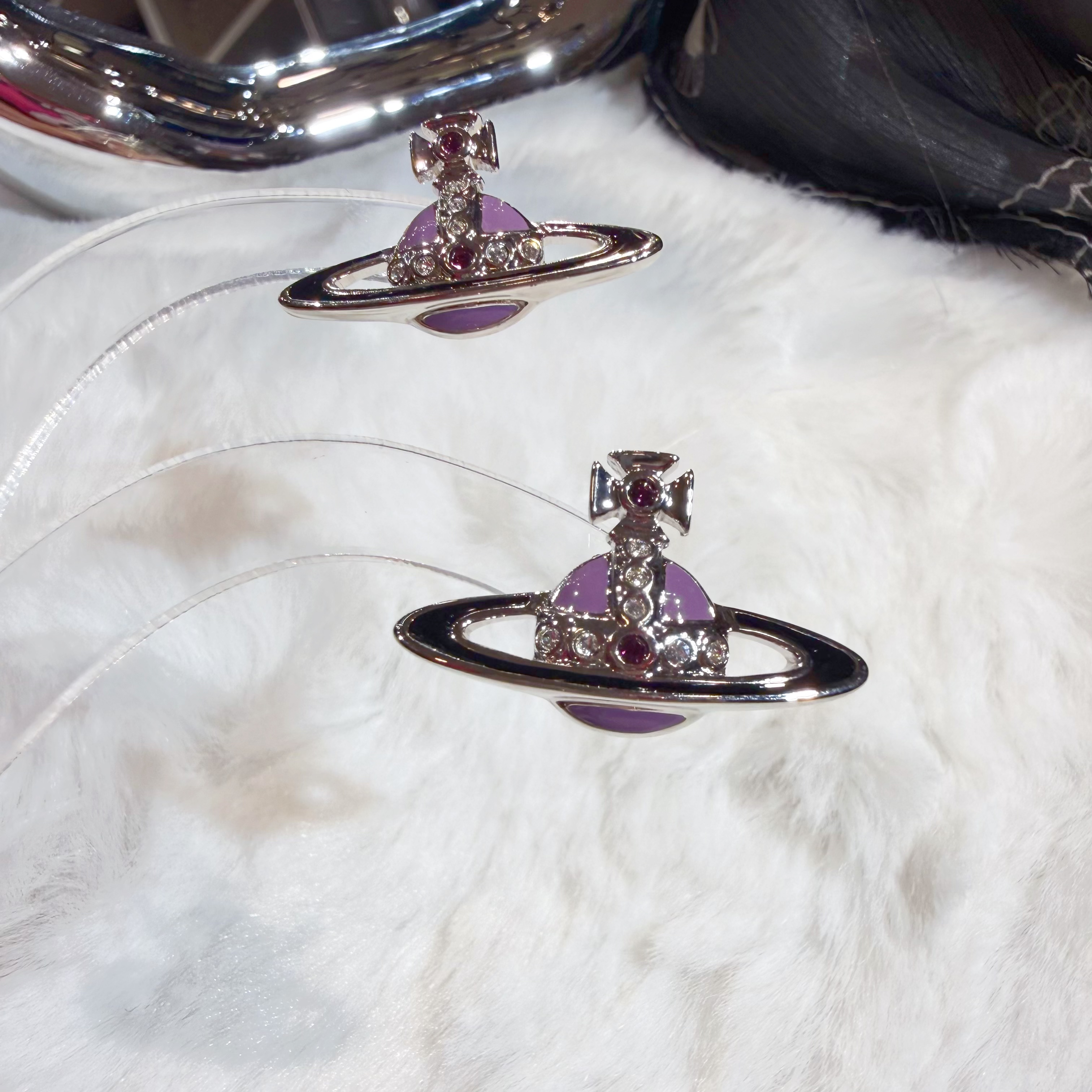 Vivienne Westwood orb earrings purple