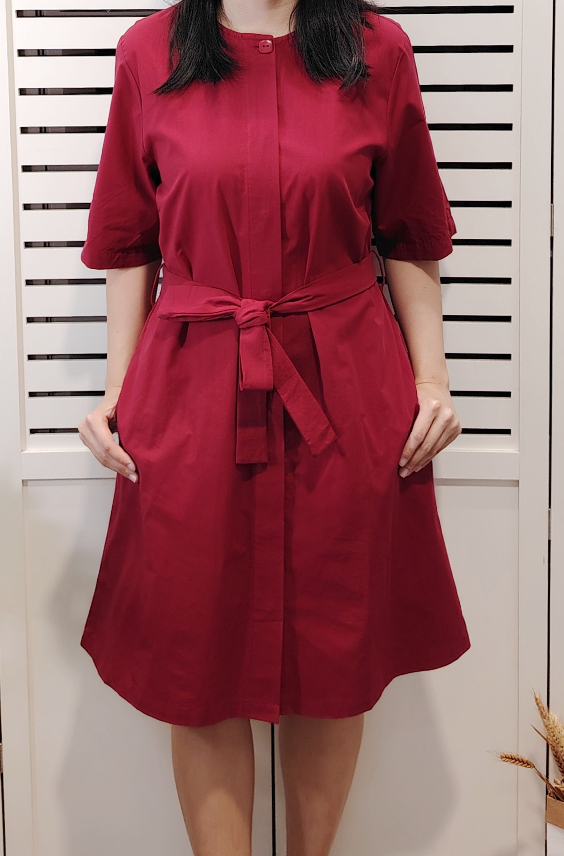 H9156 Button Down Dress With Belt