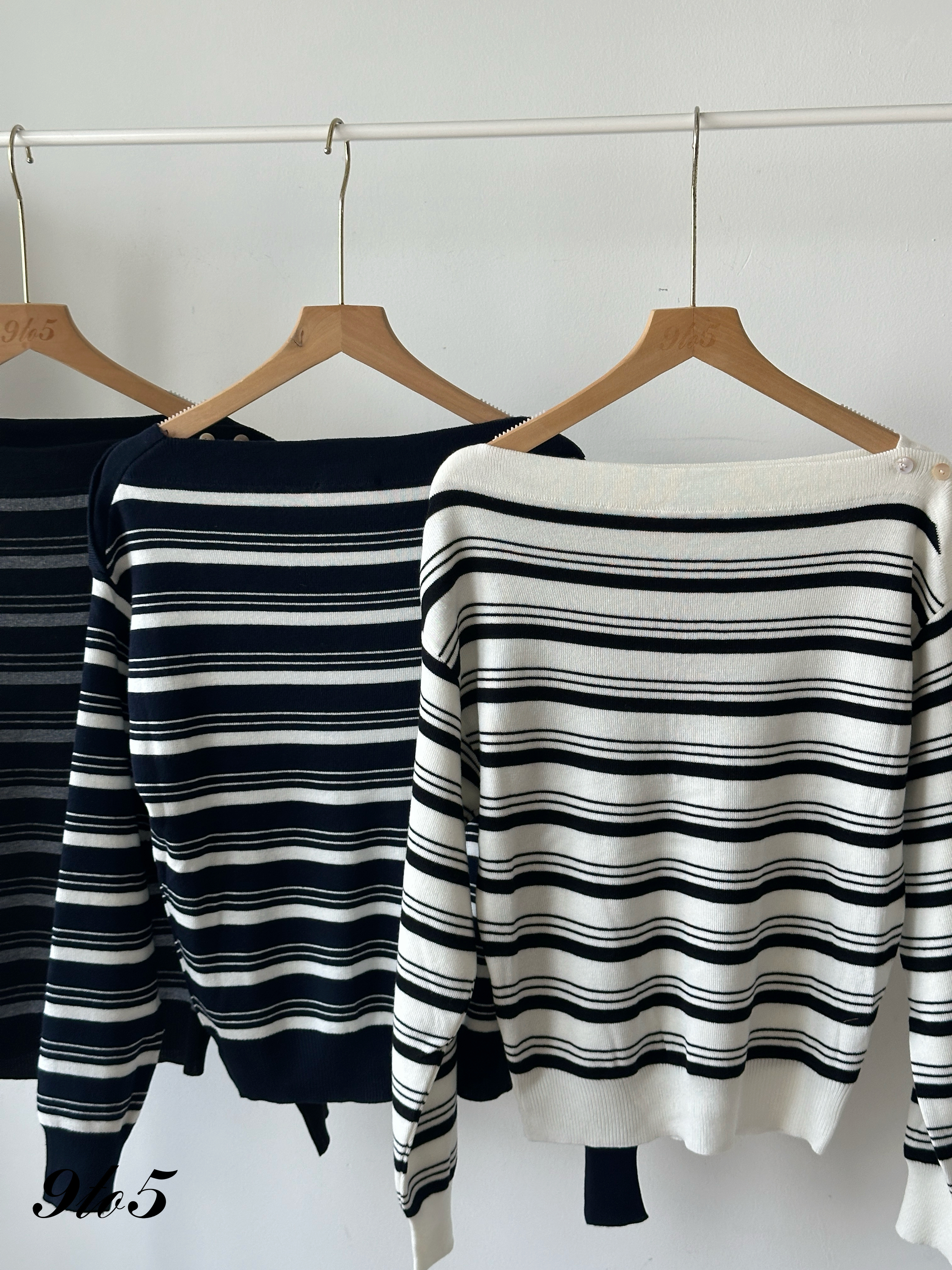 T4224 Off Shoulder Stripe Top - 3 Colors 