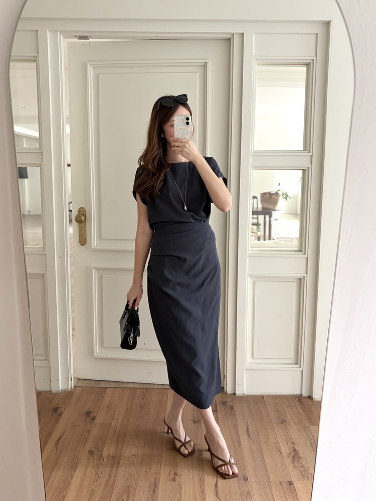 Lyra Ruched Set (Navy)