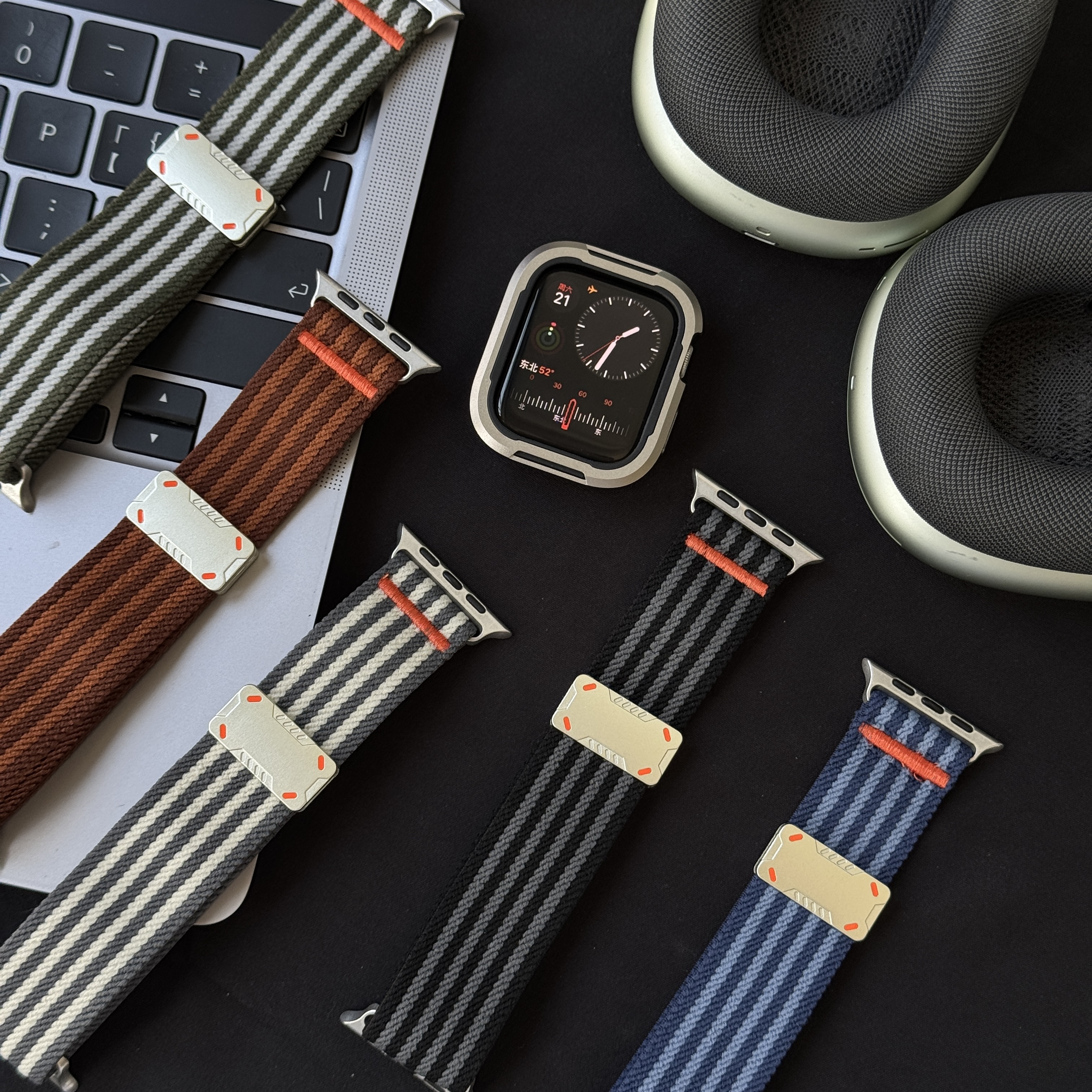 智能手錶帶 機甲工裝磁性扣系列