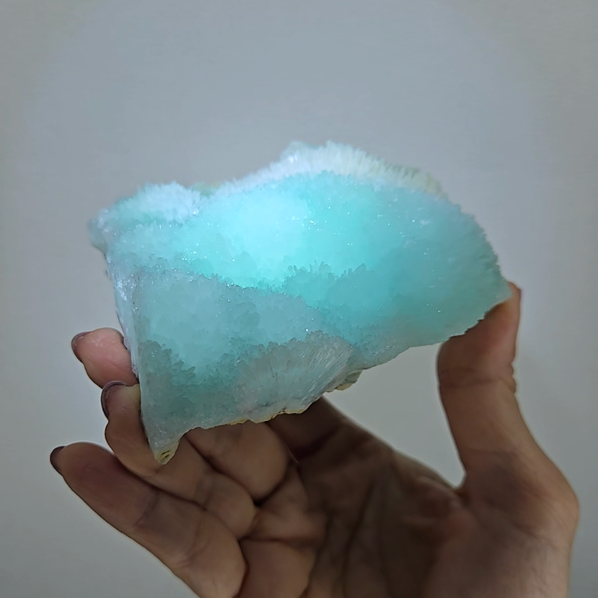 Blue aragonite needle cluster with botryoidal formations - AR54