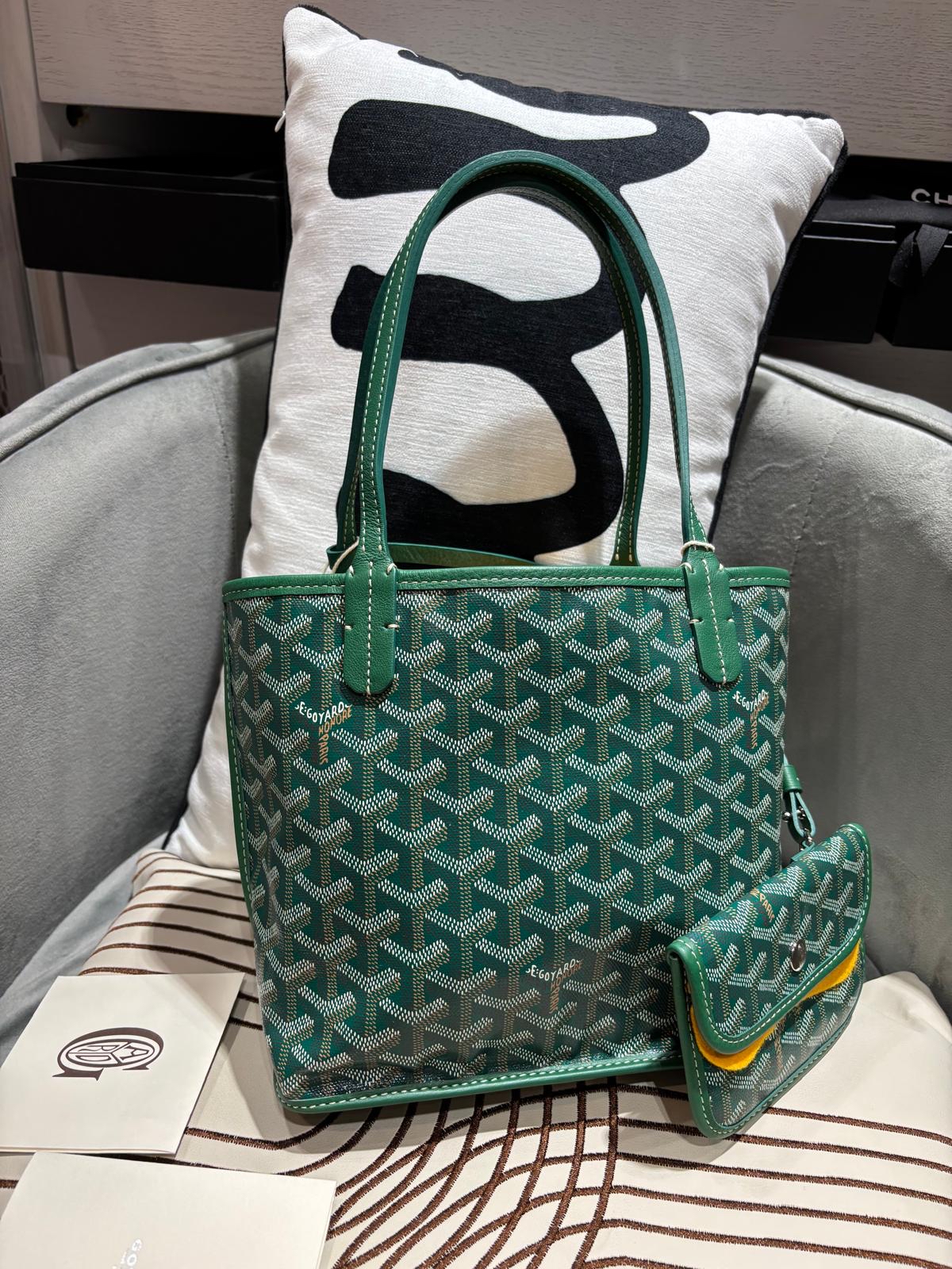 Goyard Anjou Mini Tote Bag VERT 100%Authentic, 99%new ☑️專門店收據☑️Pouch☑️Dust bag