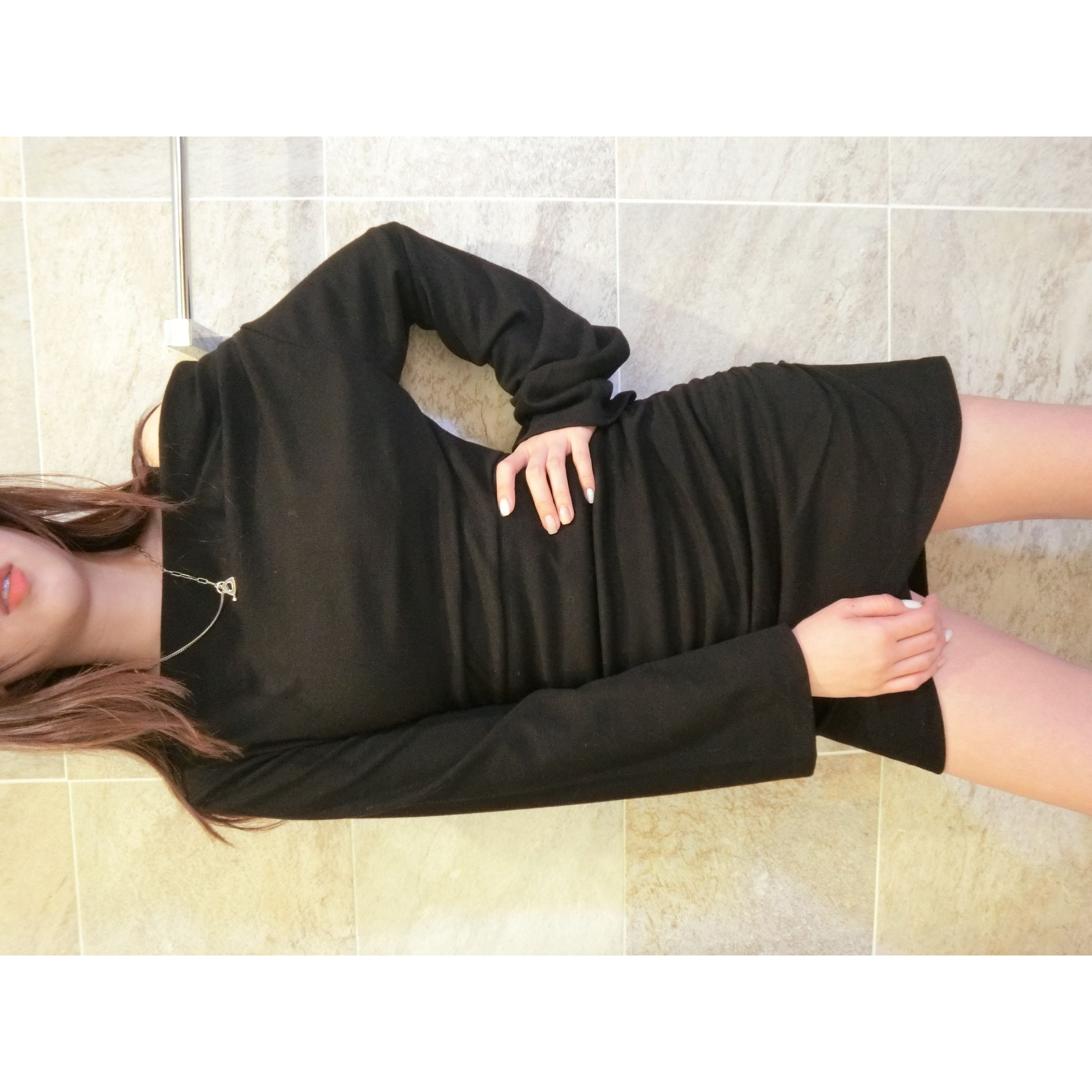 一字領彈性貼身裙