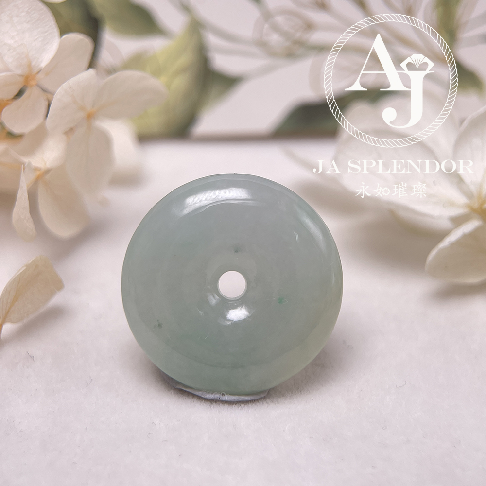  JN-181 天然翡翠A玉 冰潤飄綠平安扣