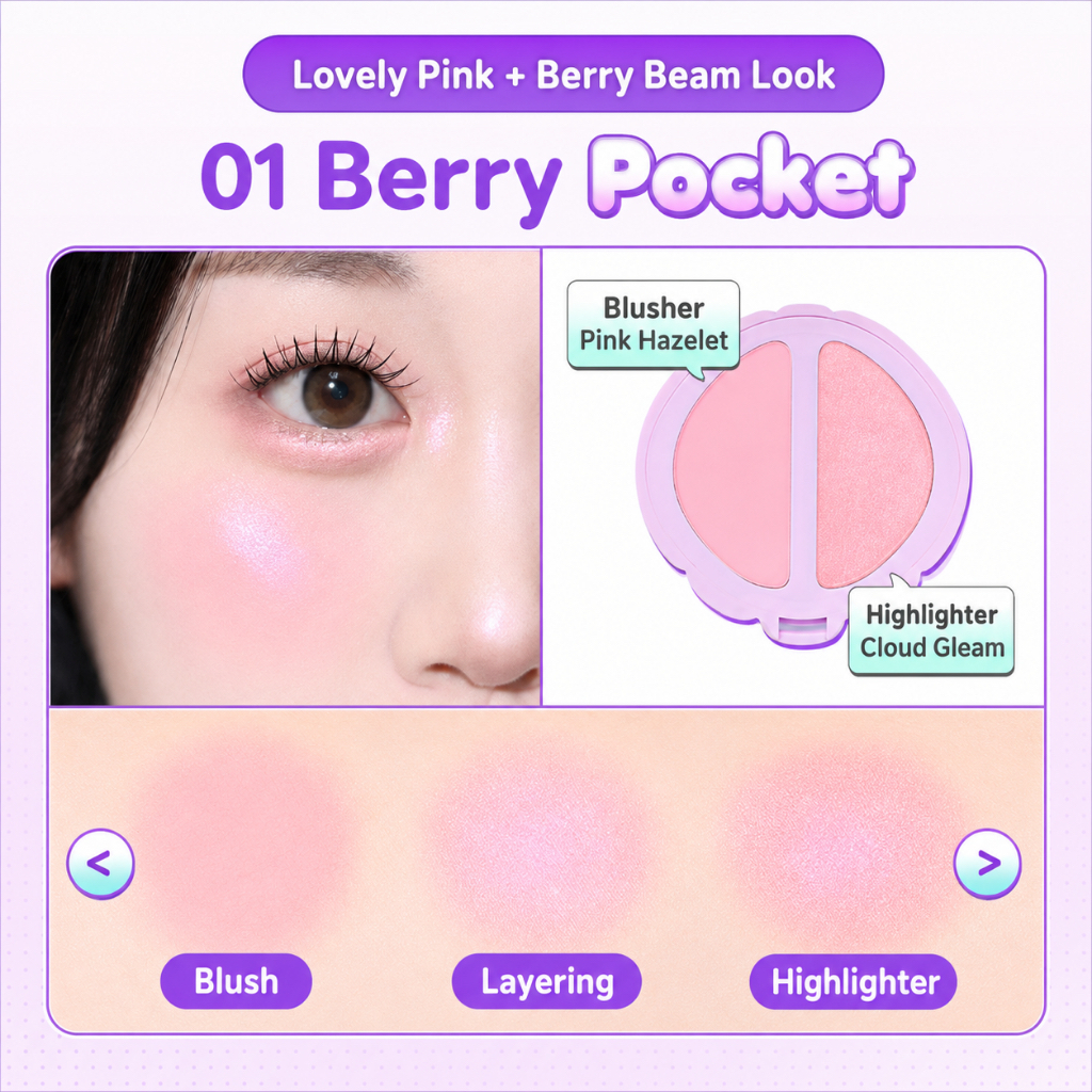 (現貨) DASIQUE x POLLY POCKET Little Blush Palette 雙色眼頰胭脂盤