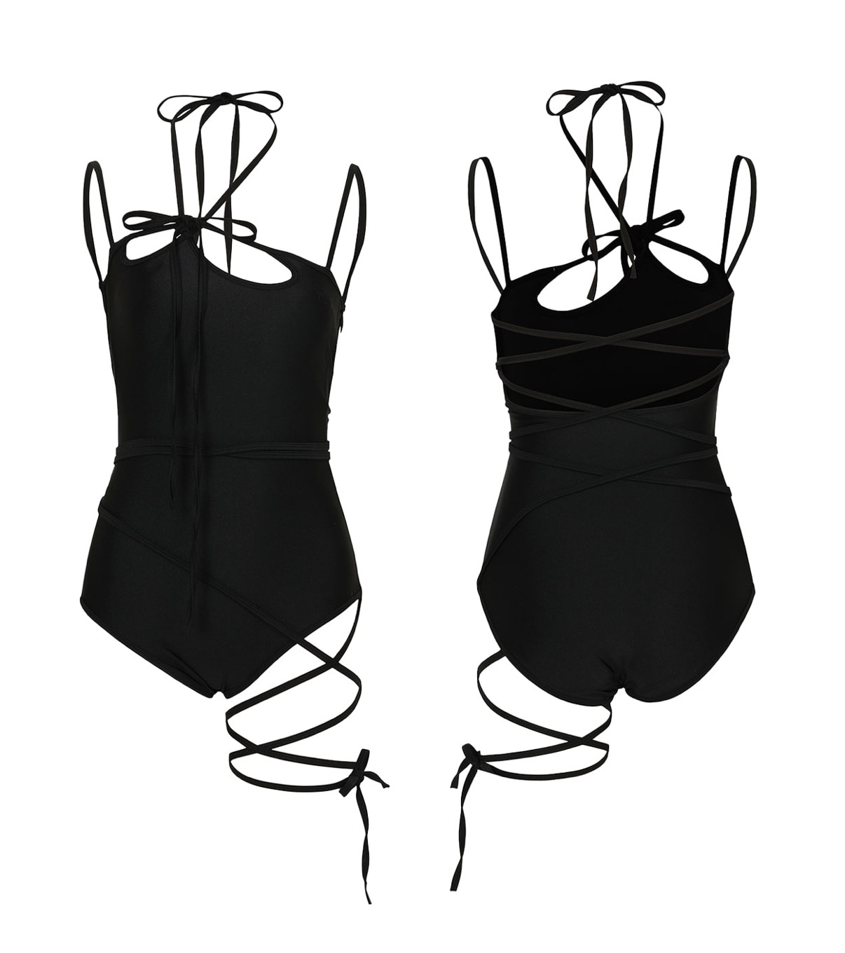 PAIN OR PLEASURE ORCHID SWIMSUIT black