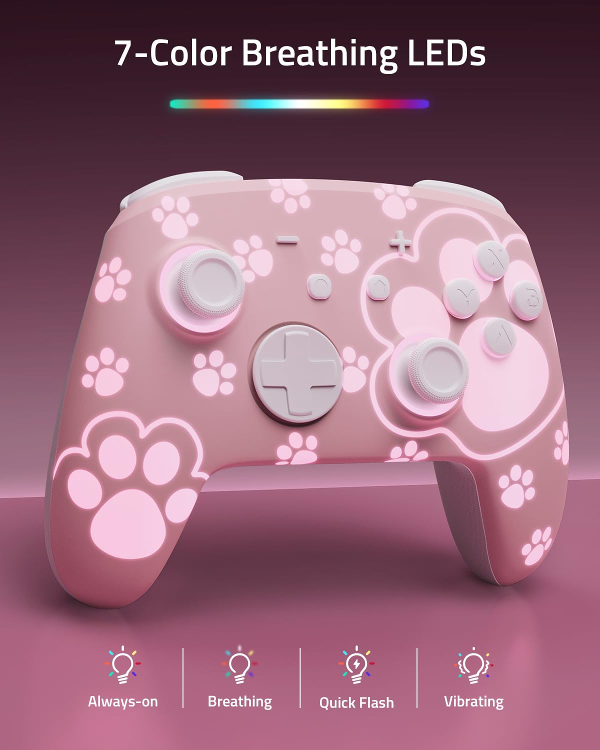 SW2 FUNLAB 螢火蟲加強版無線控制器 FF01A (貓爪)  Firefly Enhanced Wireless Controller for Nintendo Switch/OLED/Lite FF01A (Cat Paw) SW2-0357