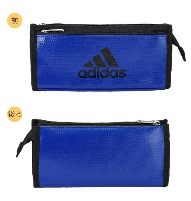 現貨🌸日本直送 | adidas日本版軟質雙層鉛筆袋/文具袋/收納包（藍）