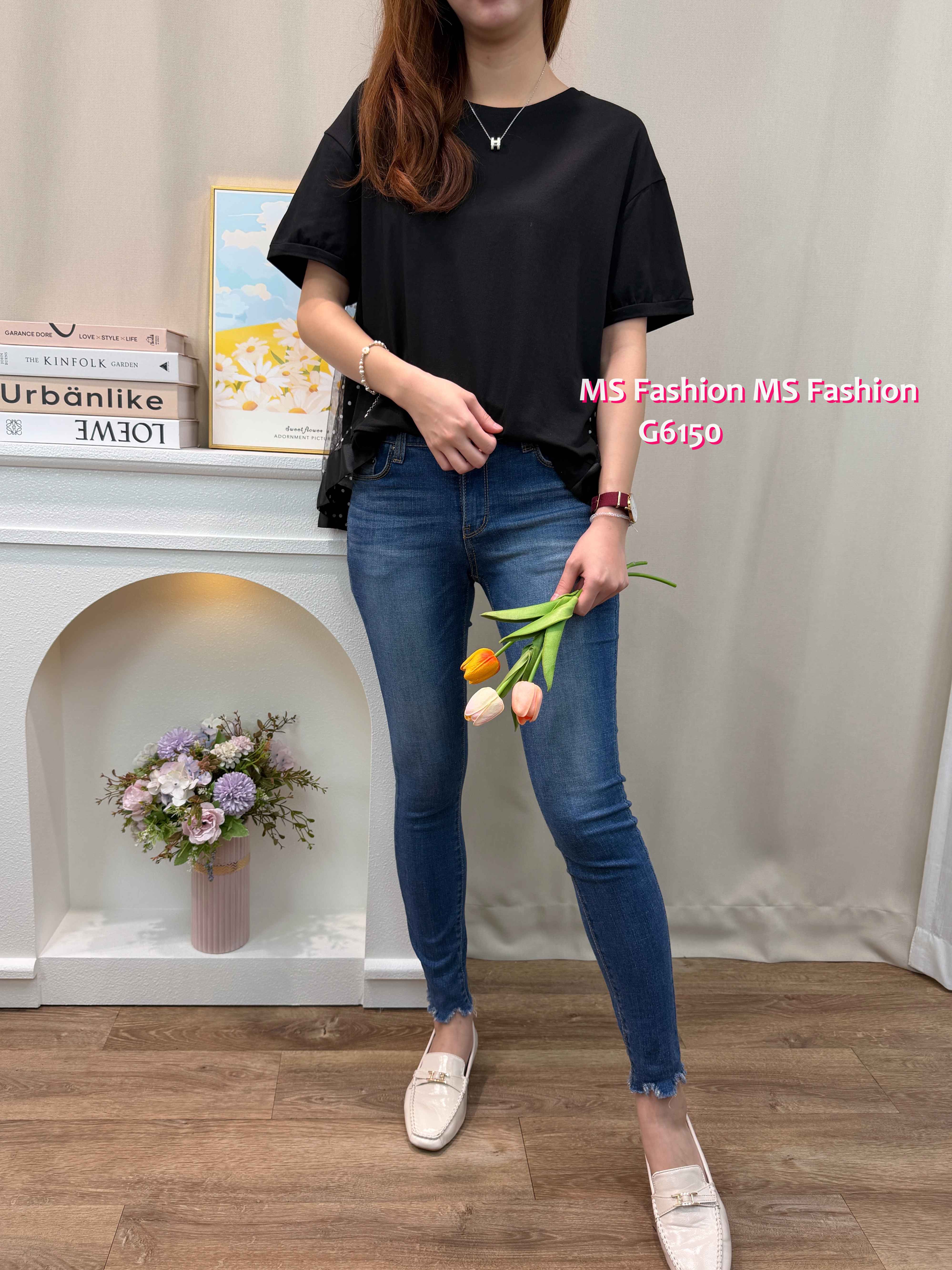 G6150 韓國🇰🇷後拼波點紗top