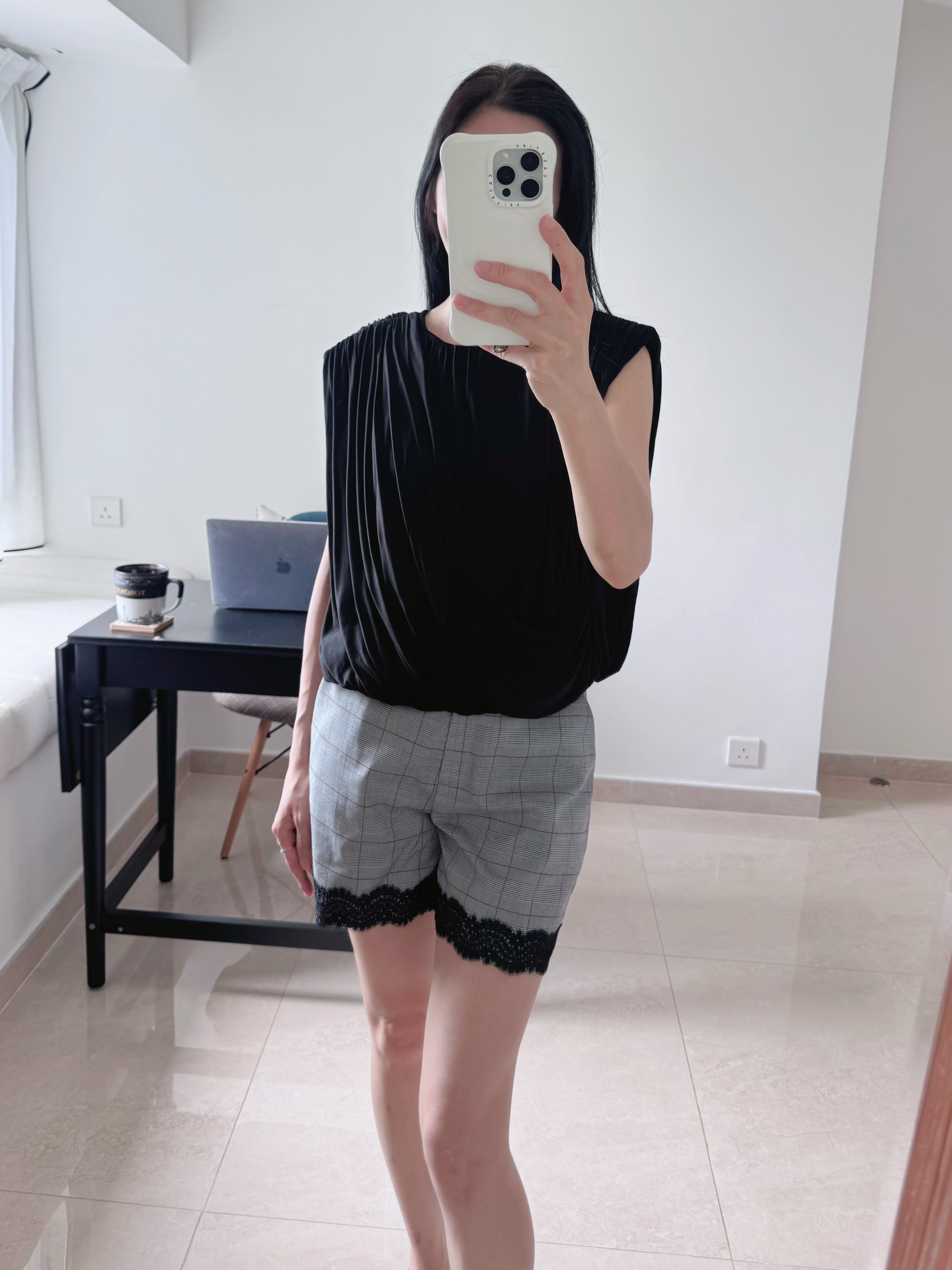 Shirred Top (Black/S)
