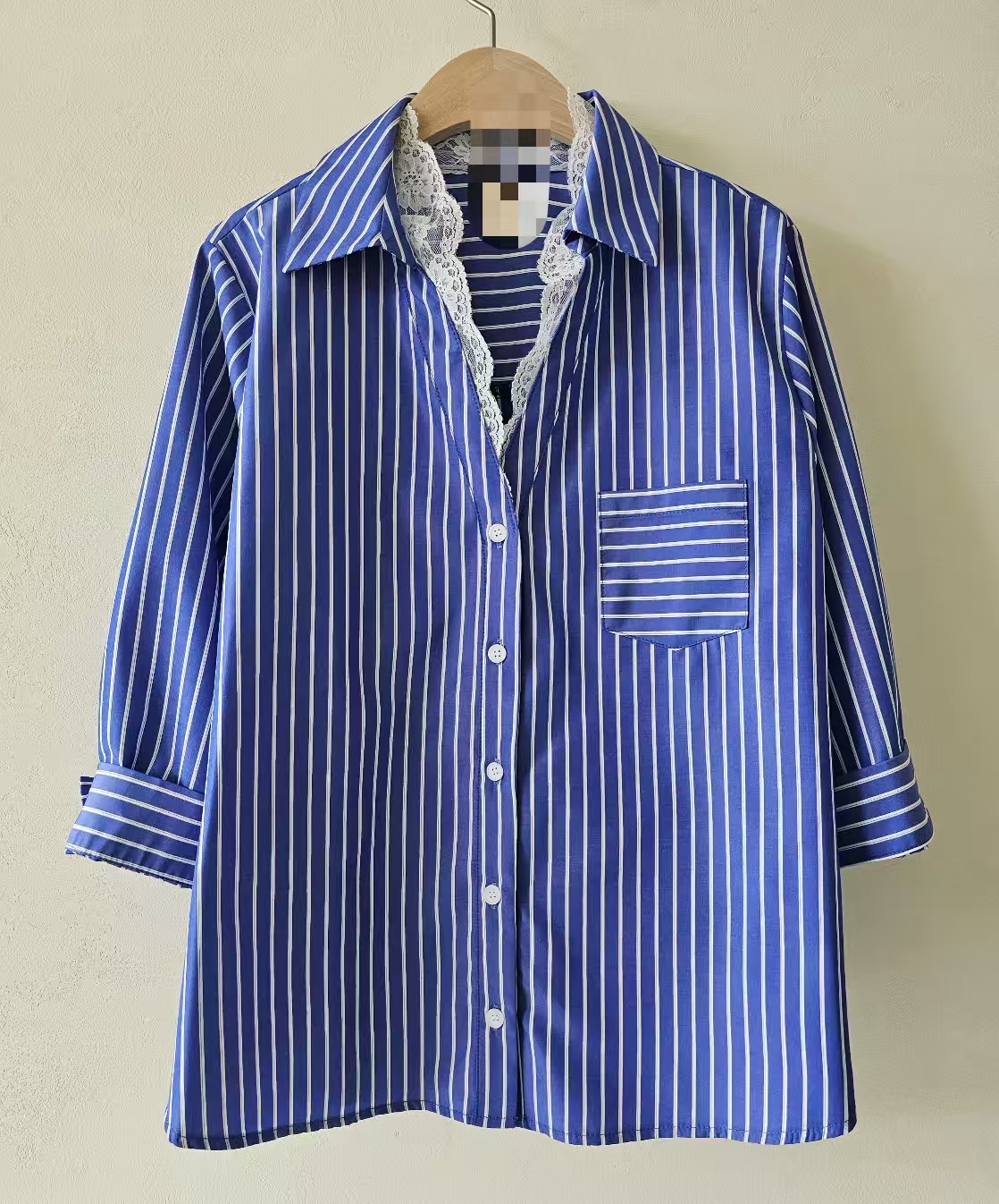 免燙lace 領條子恤