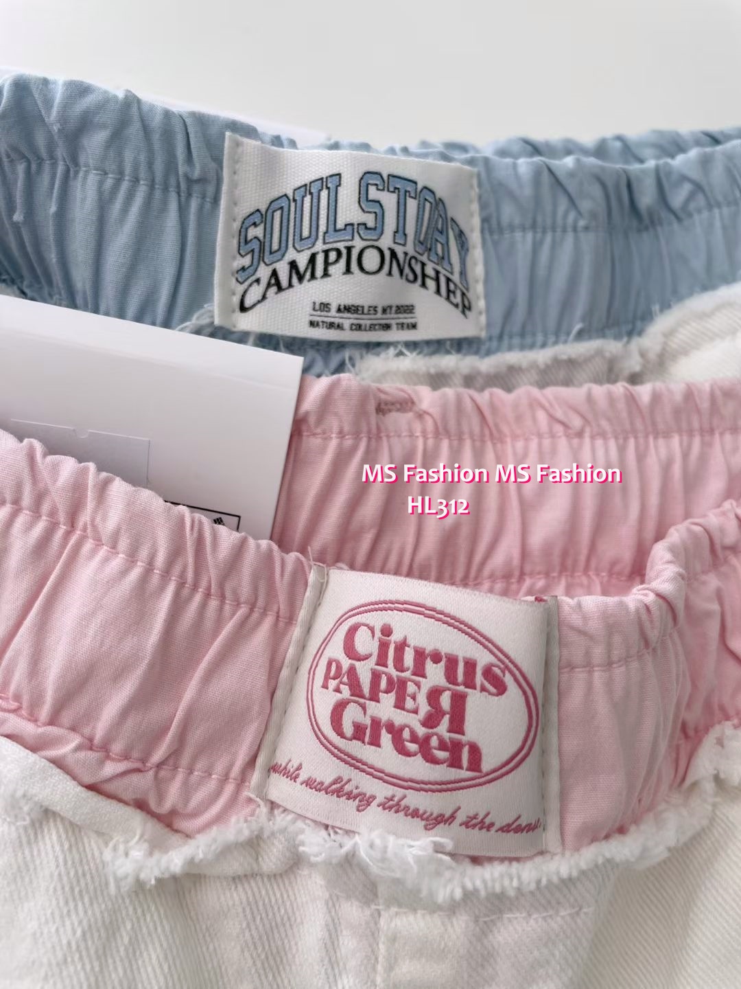 HL312 韓國🌼Howluk拼色腰闊褲