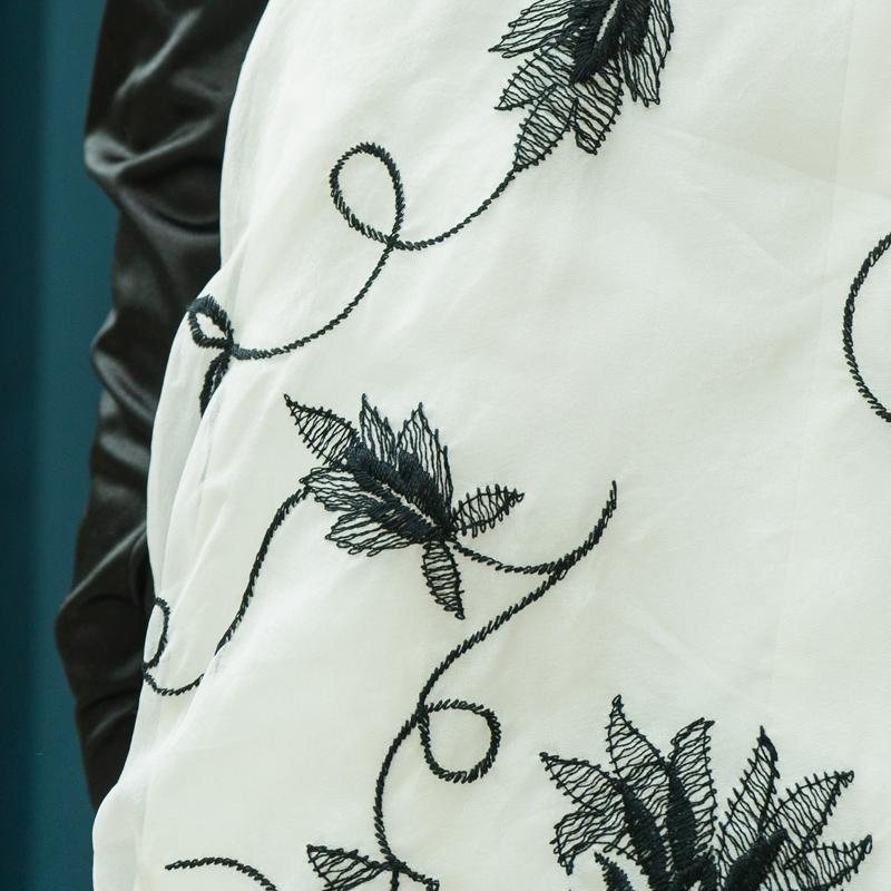 RARE！C.a. 1960s "Daymore" Black and White Embroidered Organza Cocktail Dress - New Old Stock from A. J. Freiman Department Store