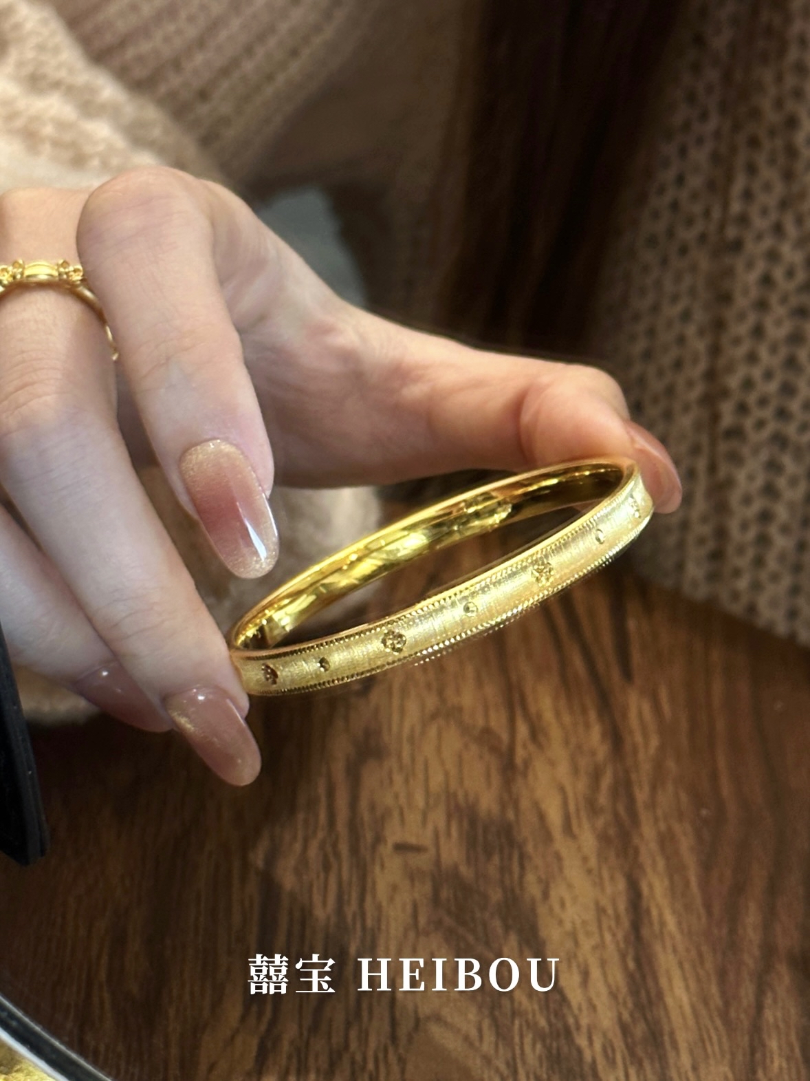 【无氢5D】拉丝四叶草-手镯