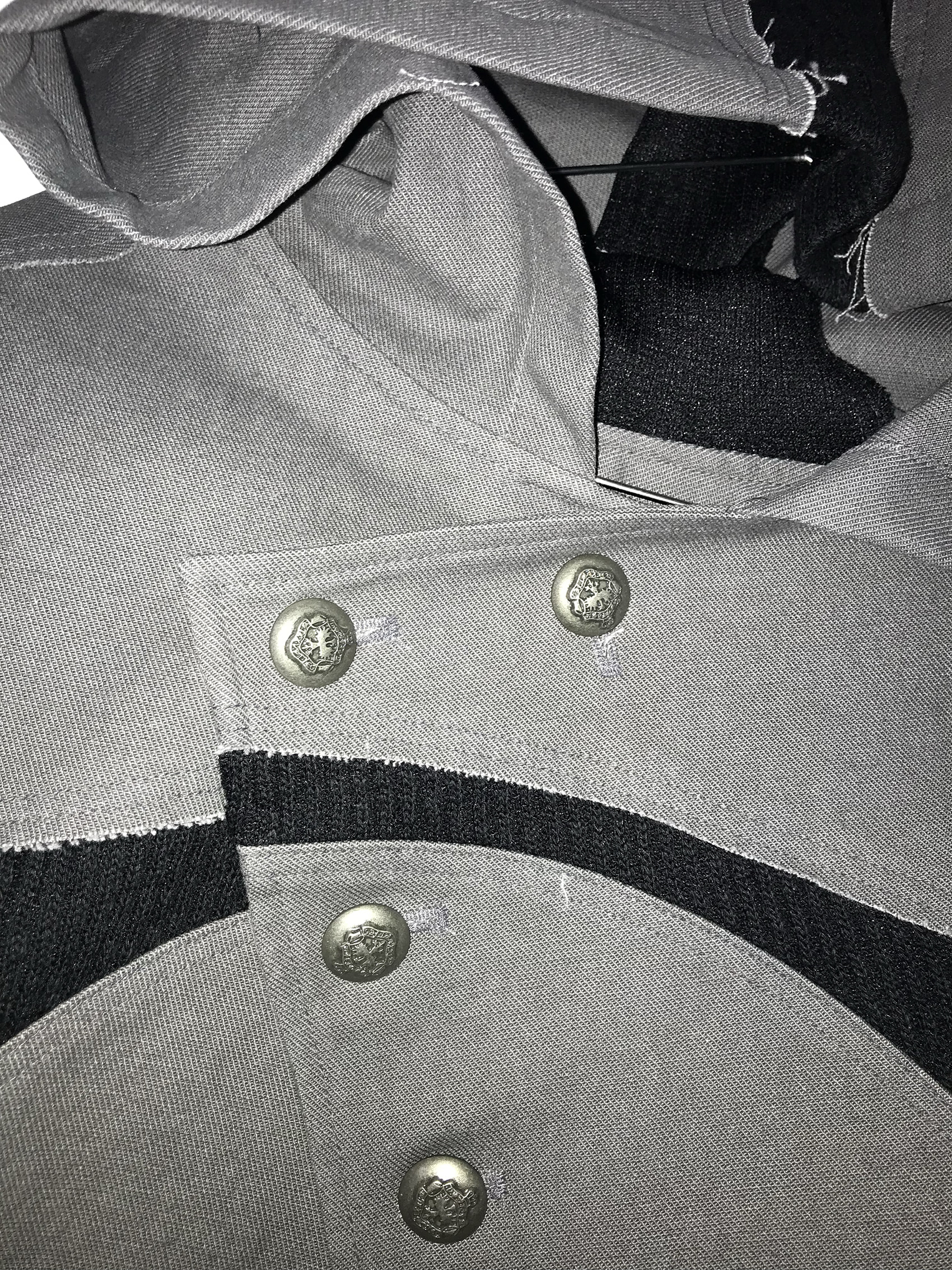 Asymmetric Raw-Edge Hooded Cropped Jacket