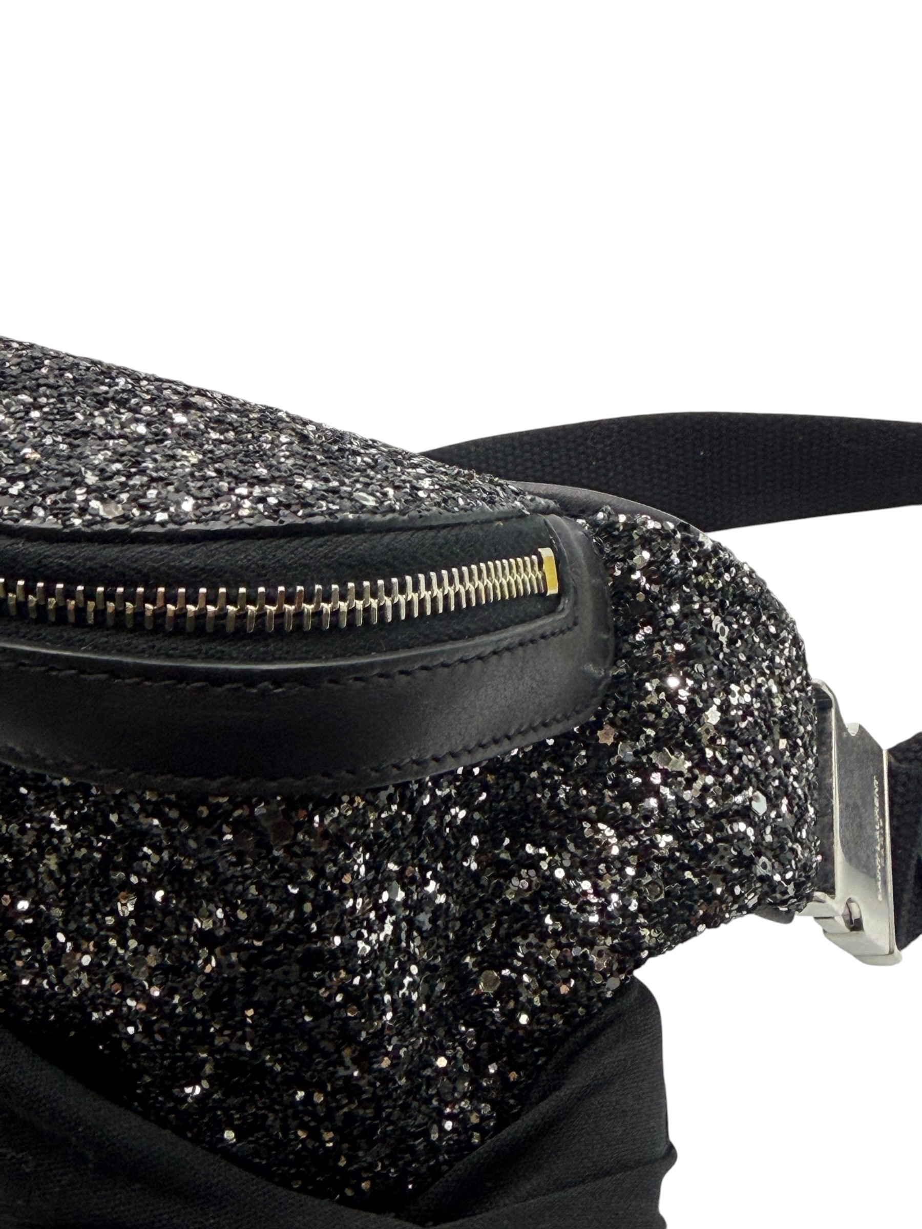 Pre-Owned YSL Metallic Black Glitter Belt Bag / Product Code: 26053013