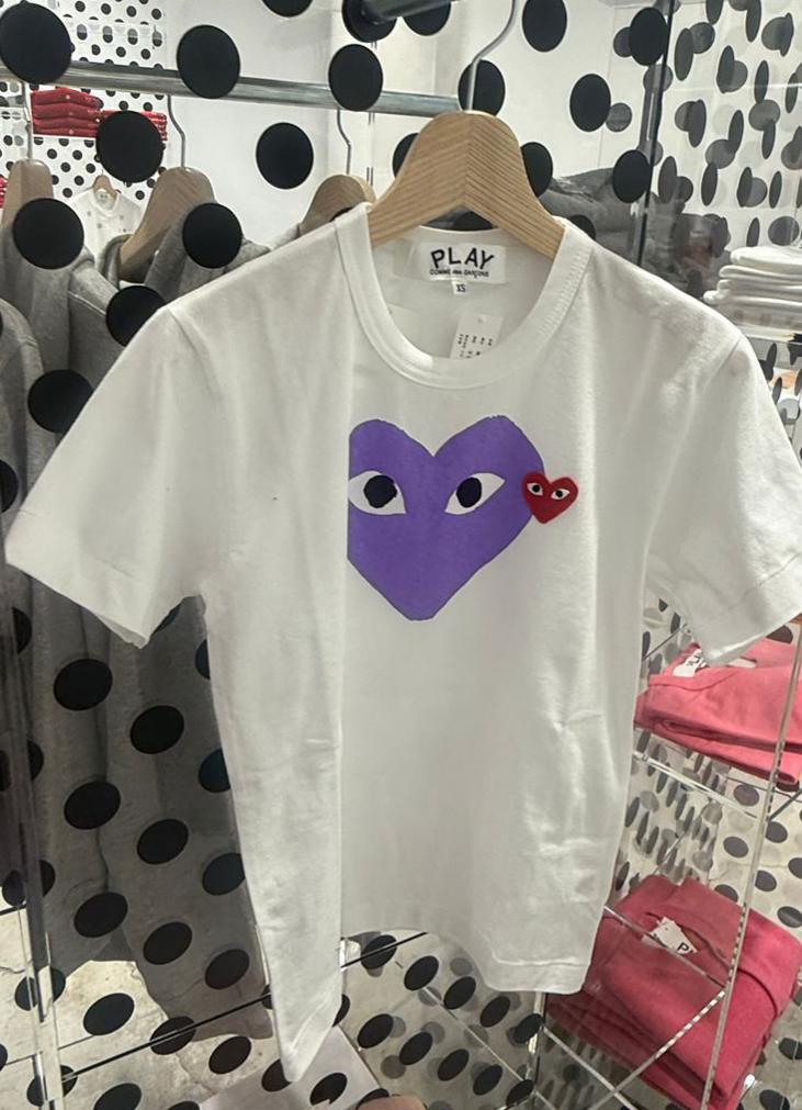 CdG 紫心tee Size Xxs-xxxl