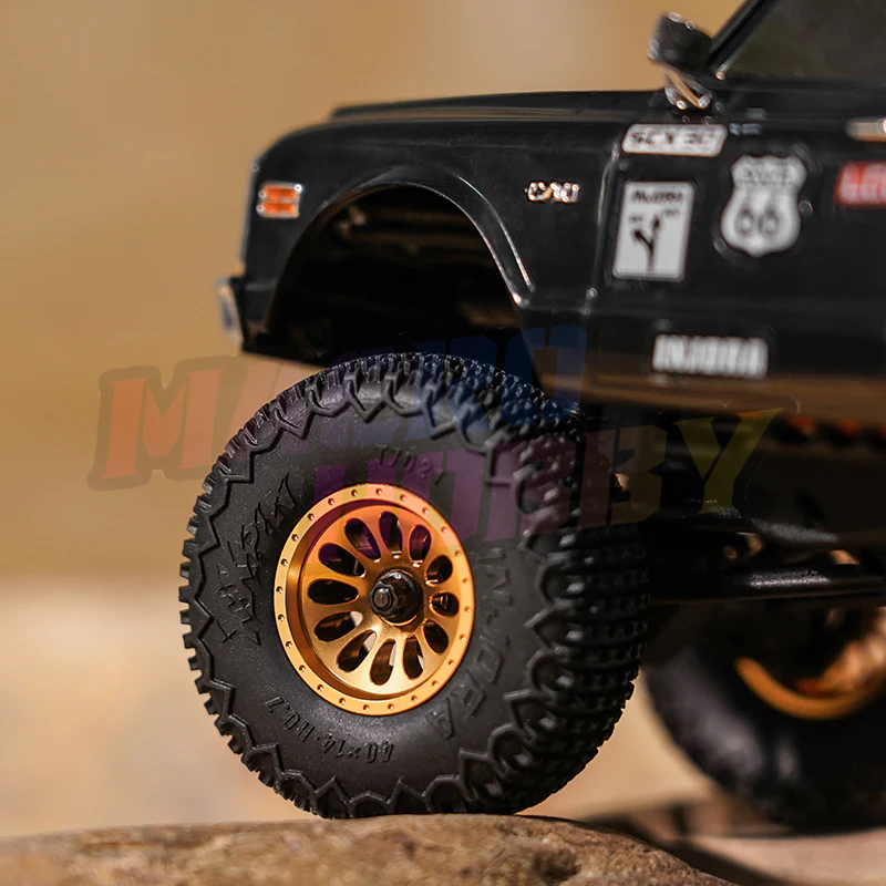 INJORA 0.7" D19 Ripple Aluminum Wheels for 1/30 SCX30 (W7005) Gold #530391