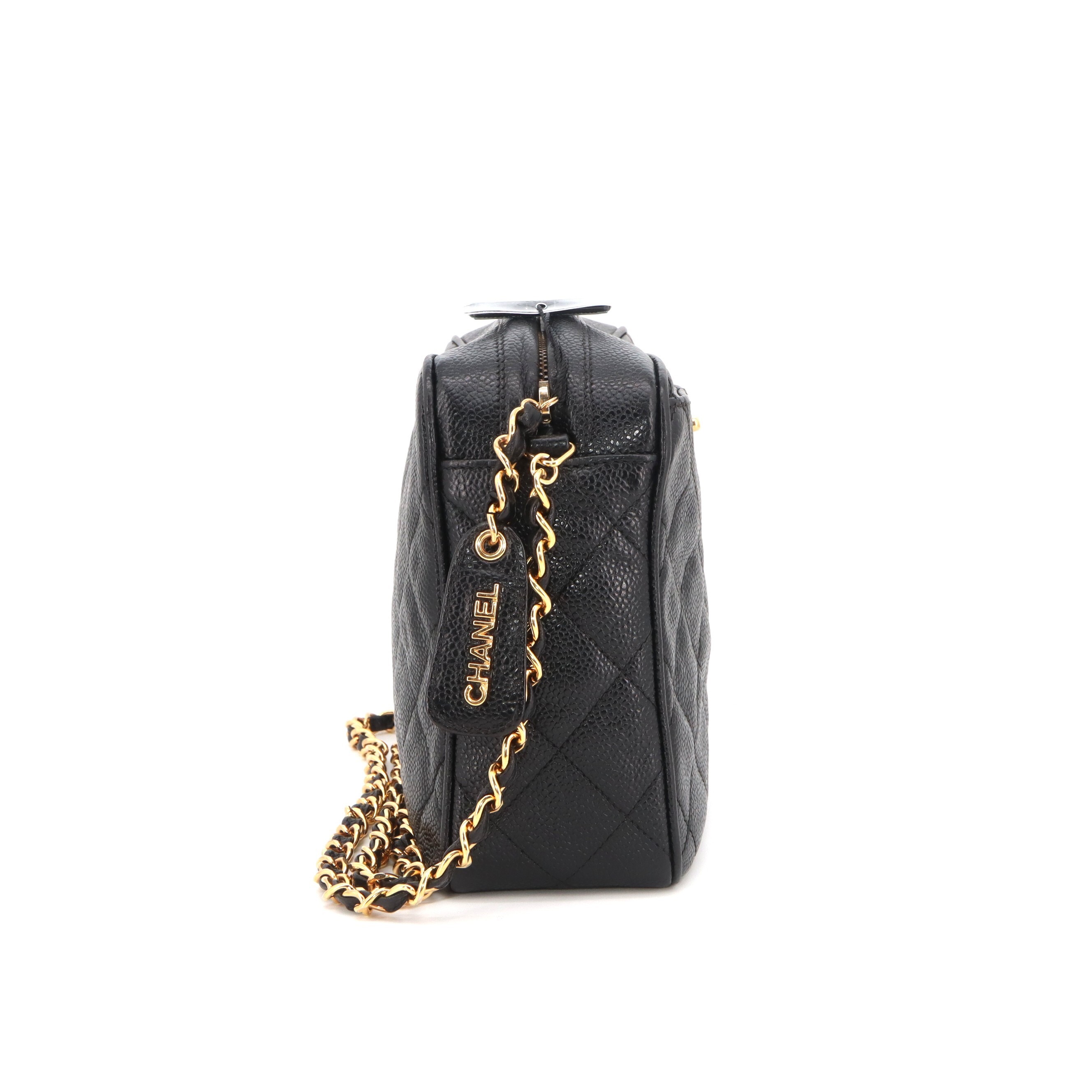 Chanel Matelasse Coco Mark Caviar Chain Camera Bag