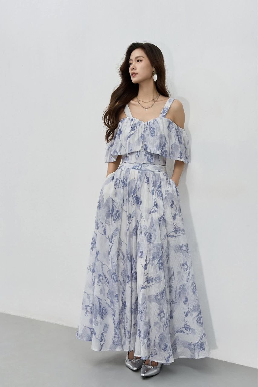 宽腿长裤裤脚微喇 S0078