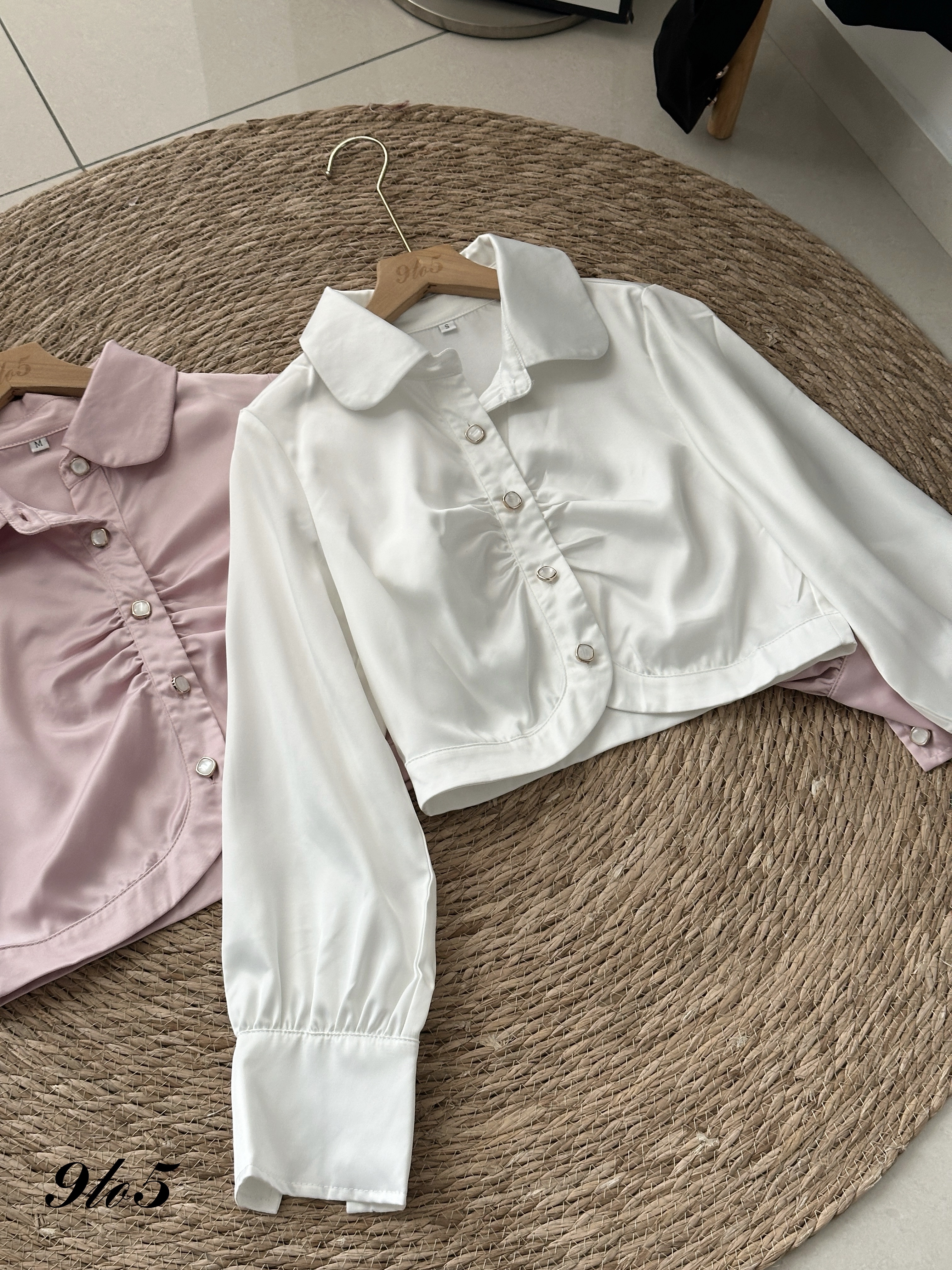 T4107 Satin Ruched Shirt - 3 Colors 