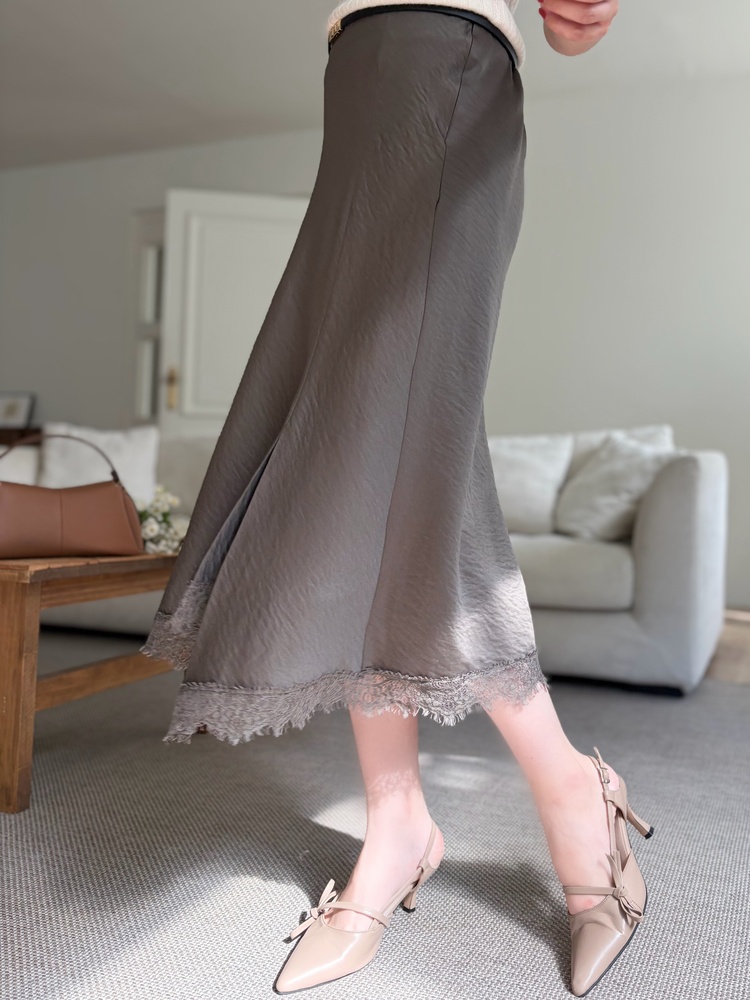 Lacie Asymmetric Skirt (Brown)