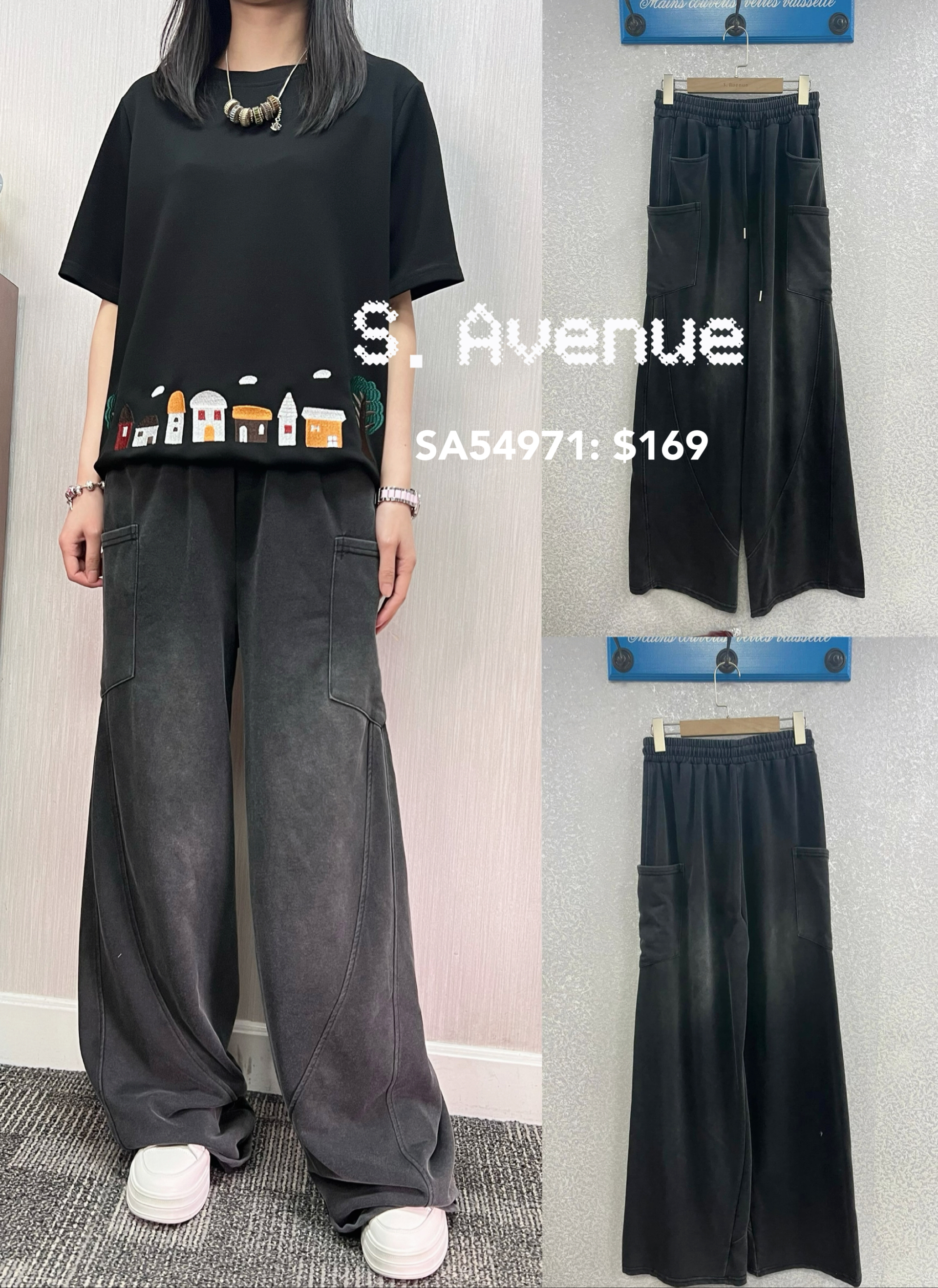 SA54971: 橡筋腰側方袋洗水棉彎刀褲