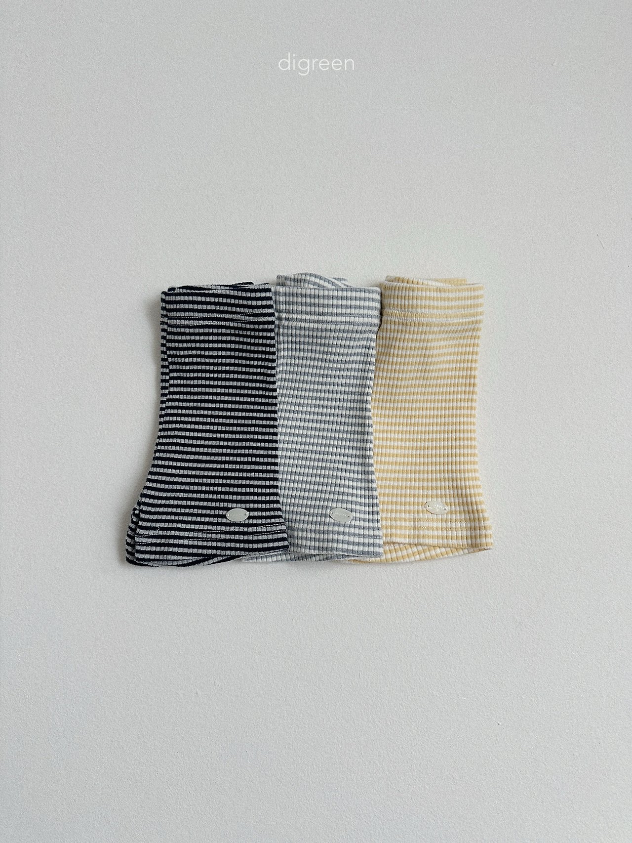 Digreen | stripe Leggings(Yellow/Light Grey 90-100)