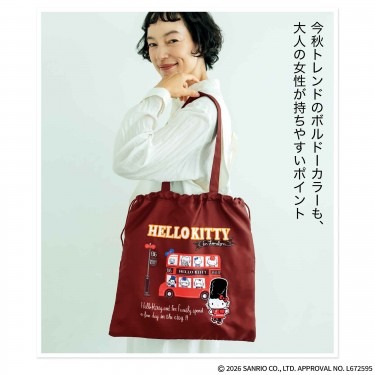 🎀【預訂】Kitty抽繩手提袋 - 大人のおしゃれ手帖 2026年11月号