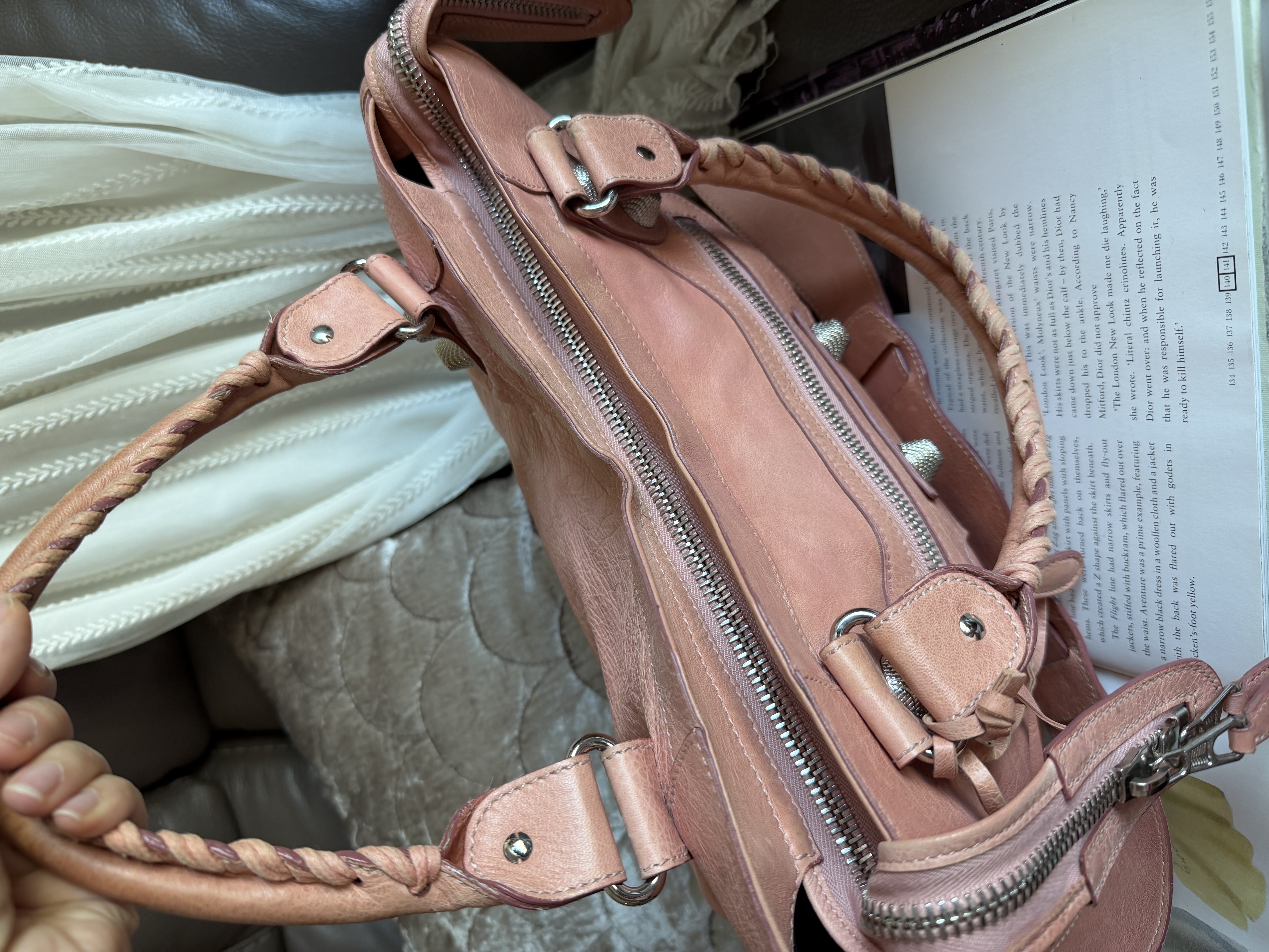 balenciaga Vieux Rose pink classic city giant 21 silver 銀大釘