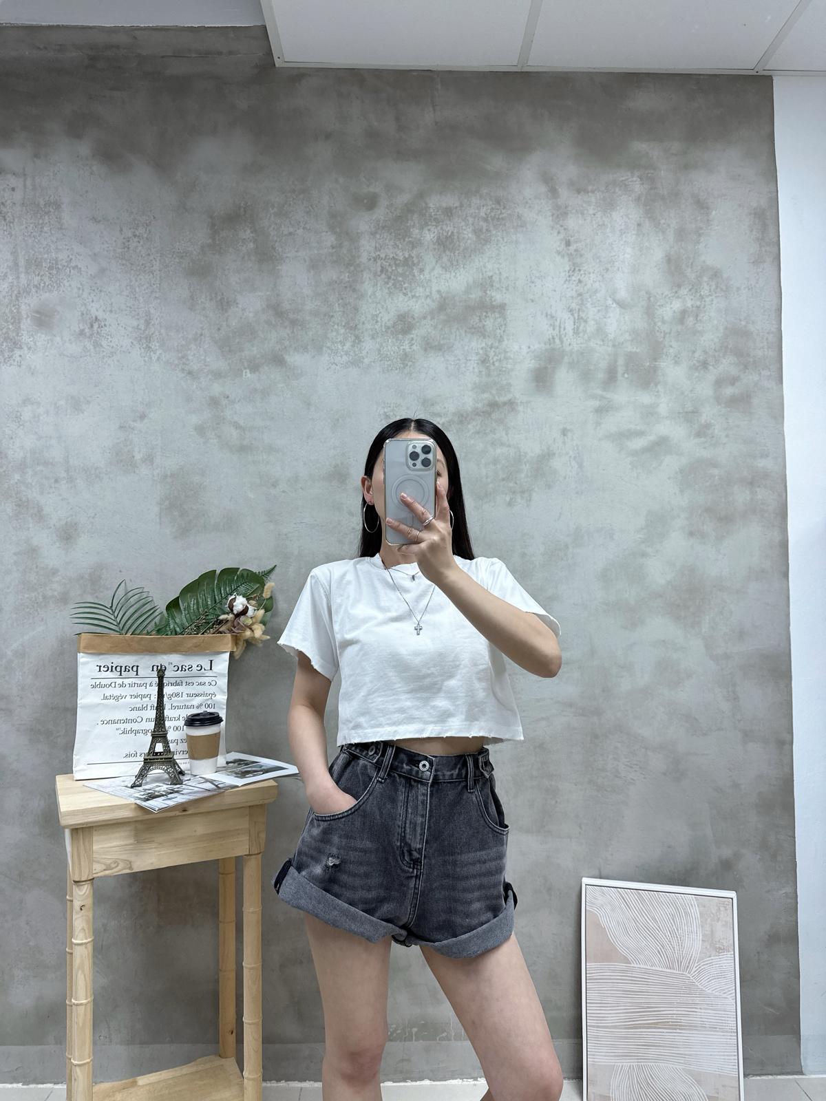 石磨爛洗水棉短Tee