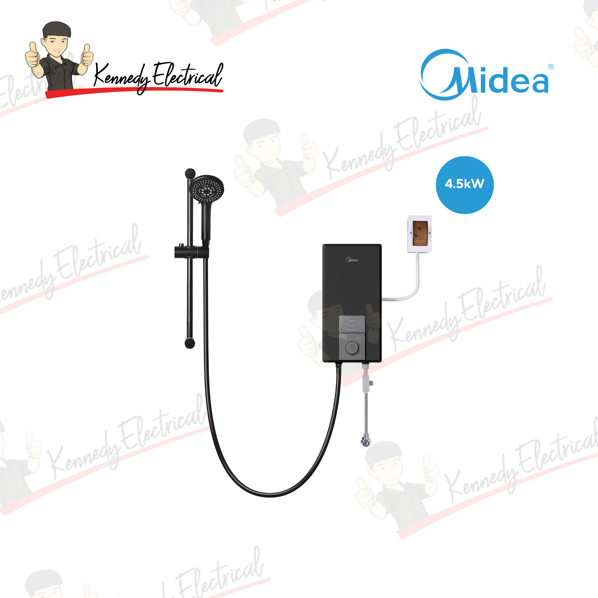 Midea 4500W Dc Pump Water Heater- Black MWH-4502MMBPMY(B)-BB