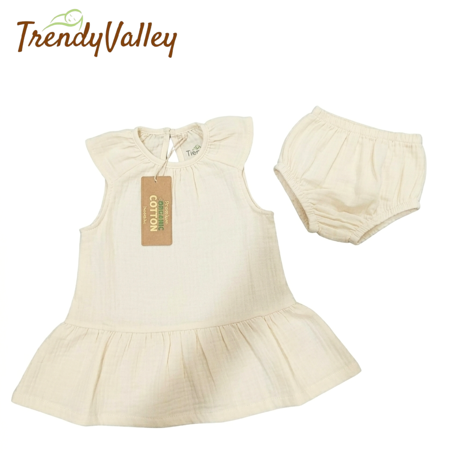 Trendyvalley Gauze Organic Cotton Baby Girl Gauze Dress