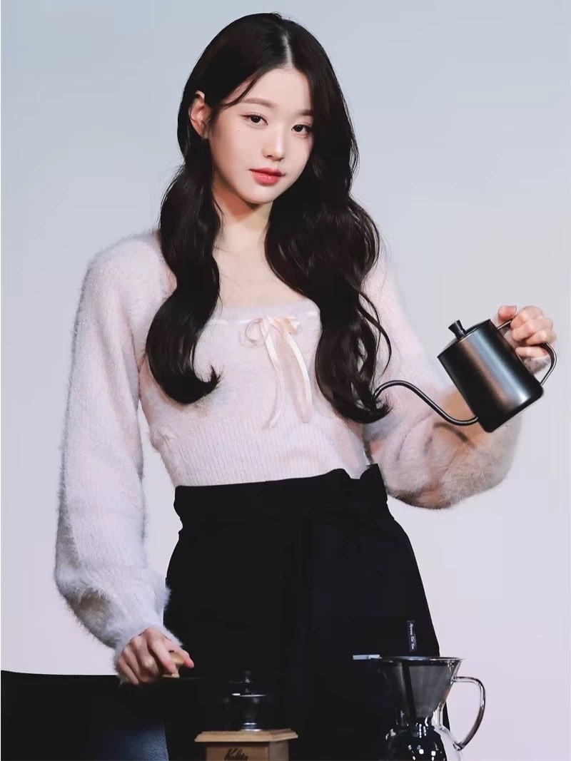 韓國毛毛抹胸綁帶蝴蝶結+罩衫外套