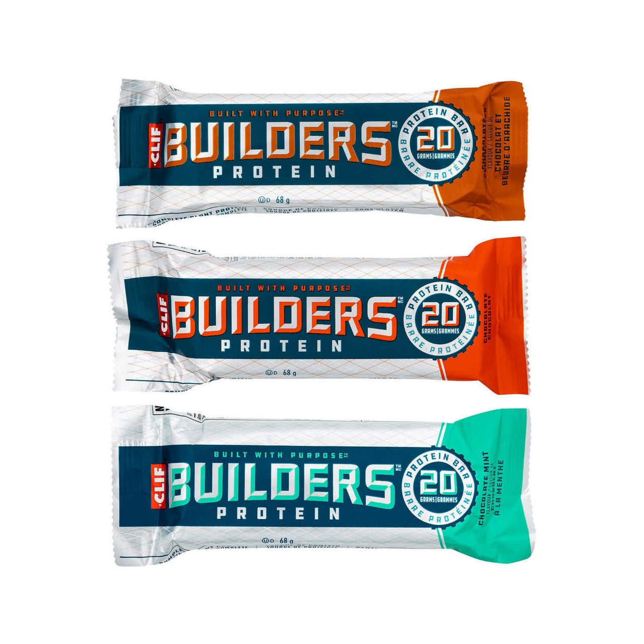 加拿大直送  CLIF Builders protein bar 18 x 68g