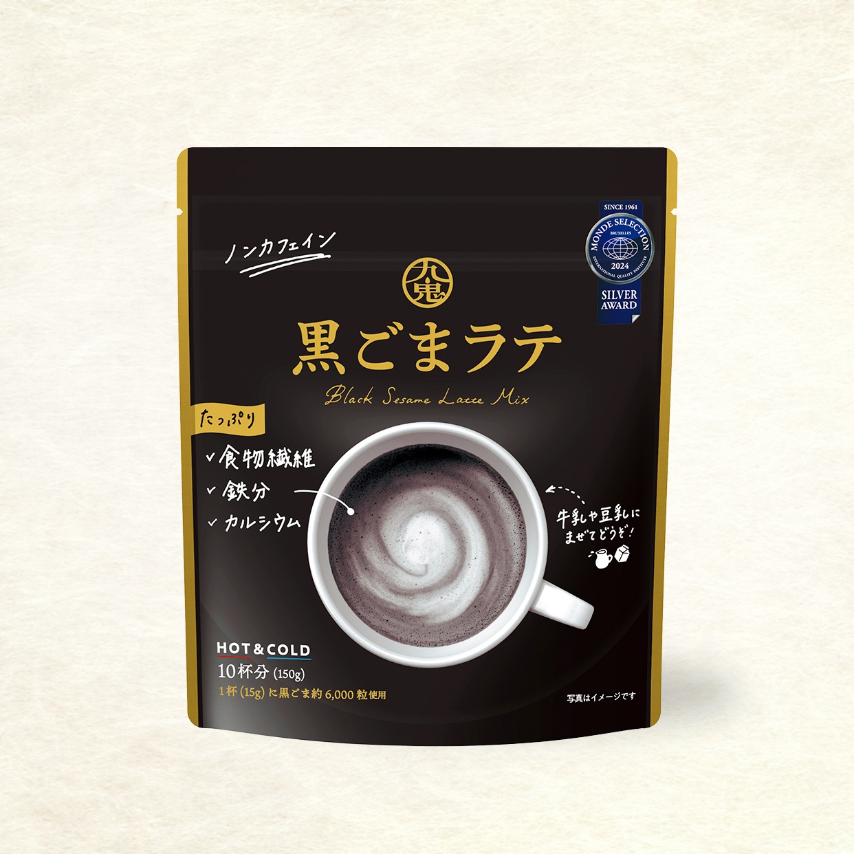 日本 九鬼 黑芝麻拿鐵即溶沖泡粉 150g    (平行進口) Exp Date : 2027-02-09