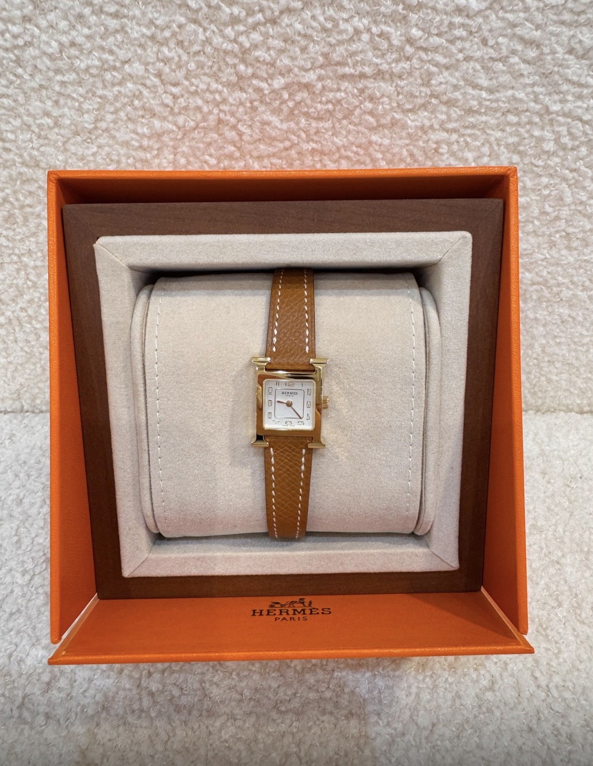 配貨價✨新款錶面 Hermes Heure H watch 21mm 金棕金！ 適合13.5-16.5cm 手腕