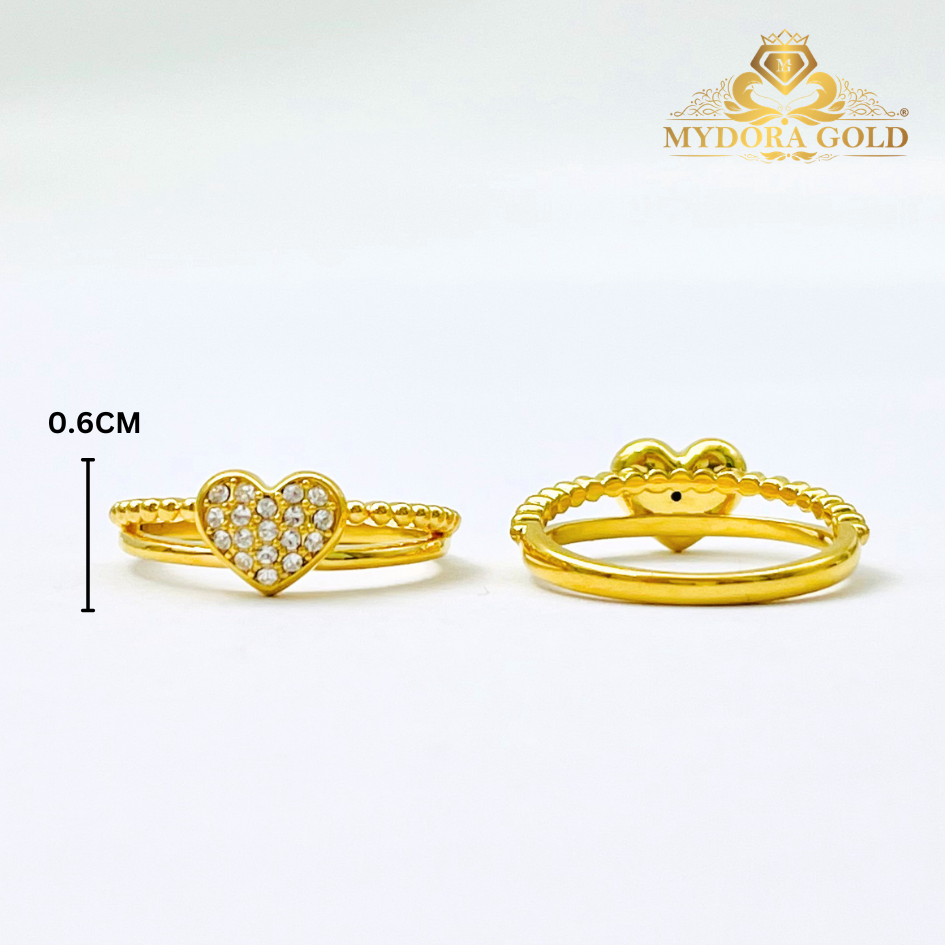 MYDORA Cincin CZ Love Minimalist (5G) l EMAS 916/22K