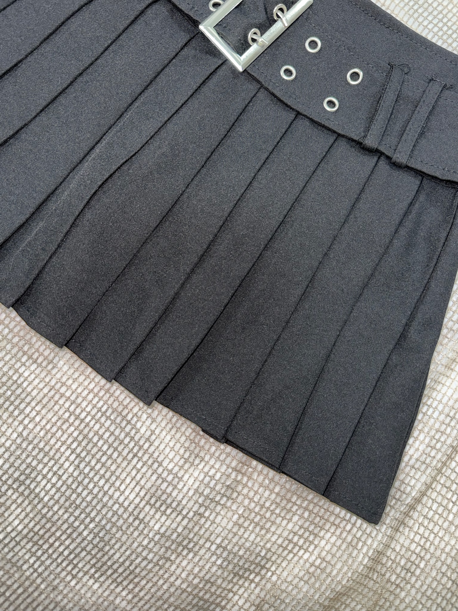 Gothic Punk Belted Pleated Micro Skirt