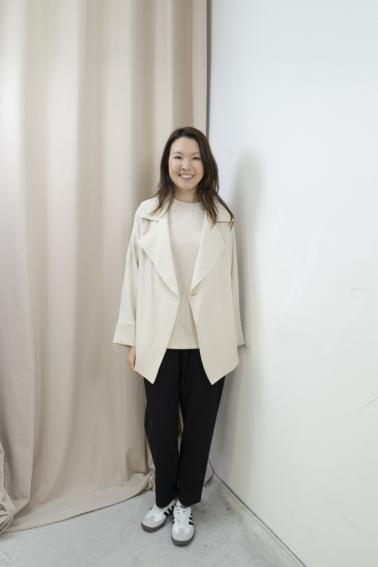 推薦！Smart Causal 必備大翻領西外（米杏色）