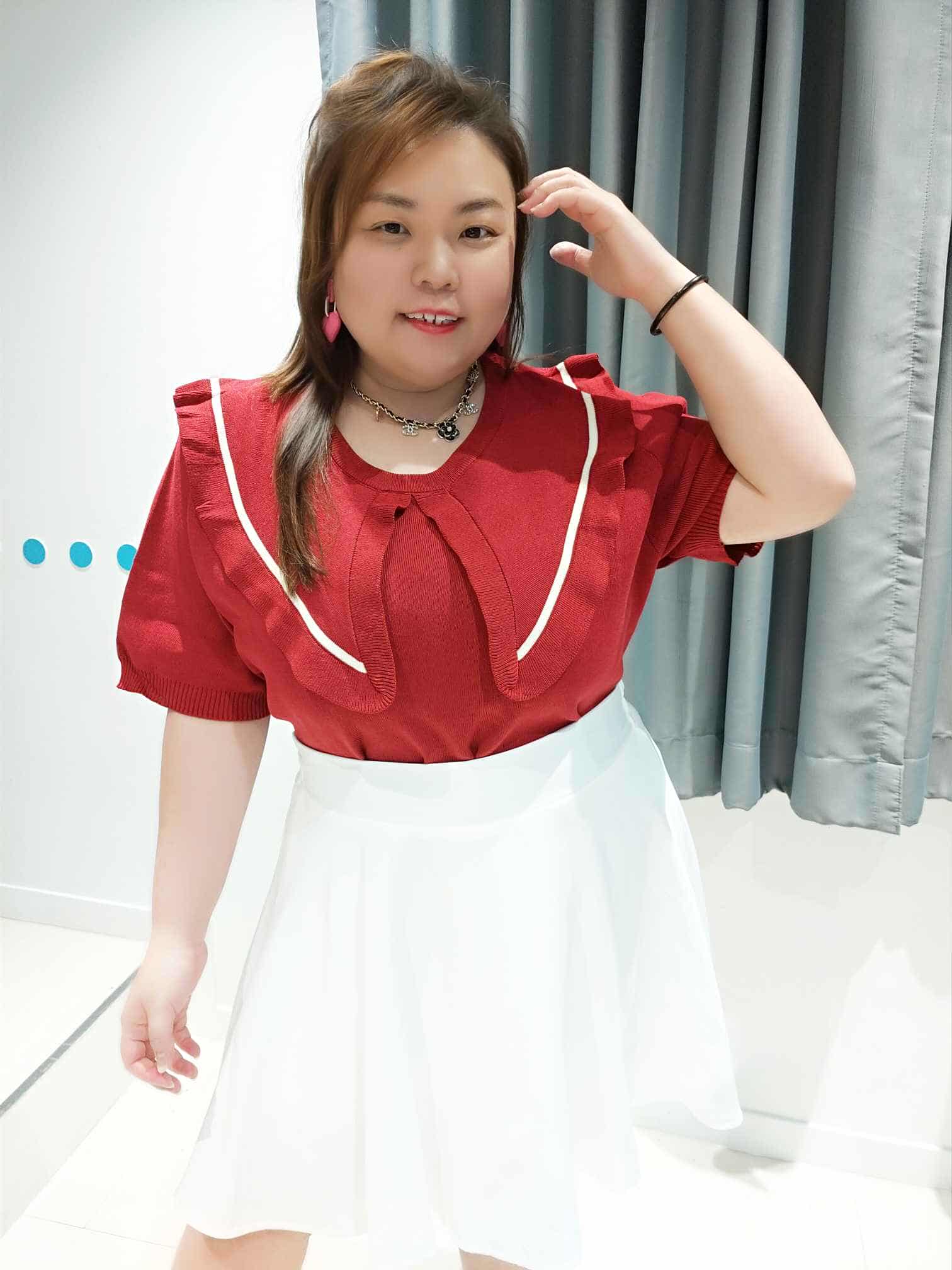 DSF14 大领摆设计针织上衣