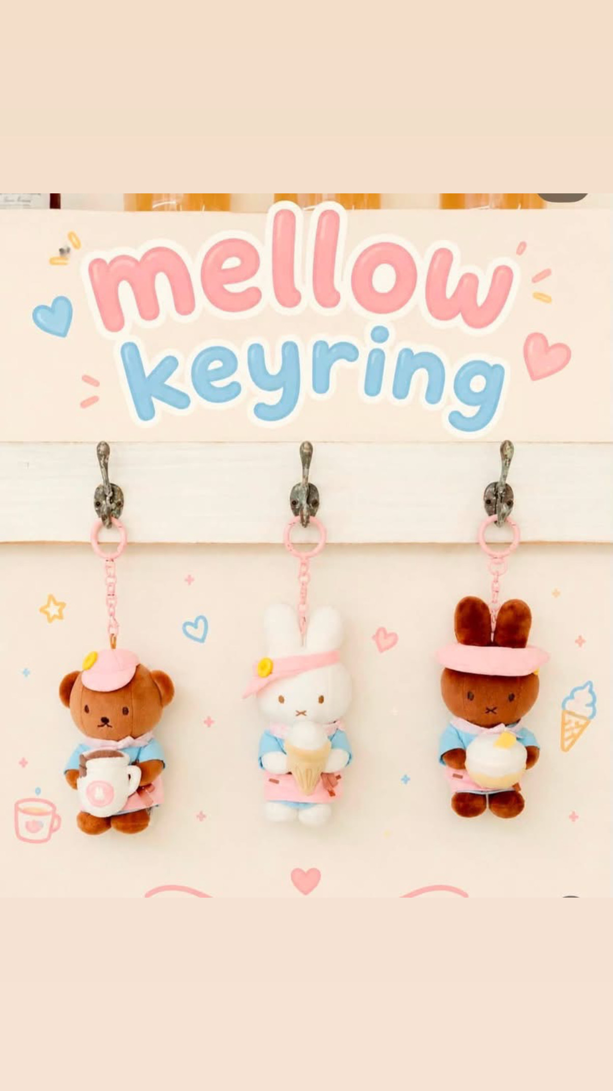 小菲兔店長醫療補助 [韓國直送] Miffy cafe Gyenongju慶州限定 冰淇淋店店員掛件 (Miffy/Melanie/Boris)