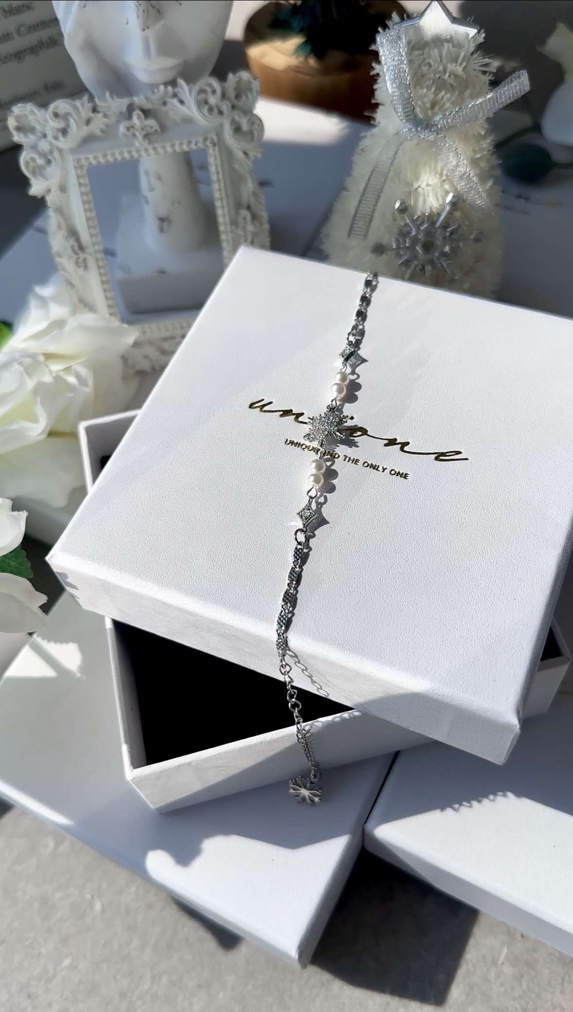 珍珠雪花手鏈(銀)✨