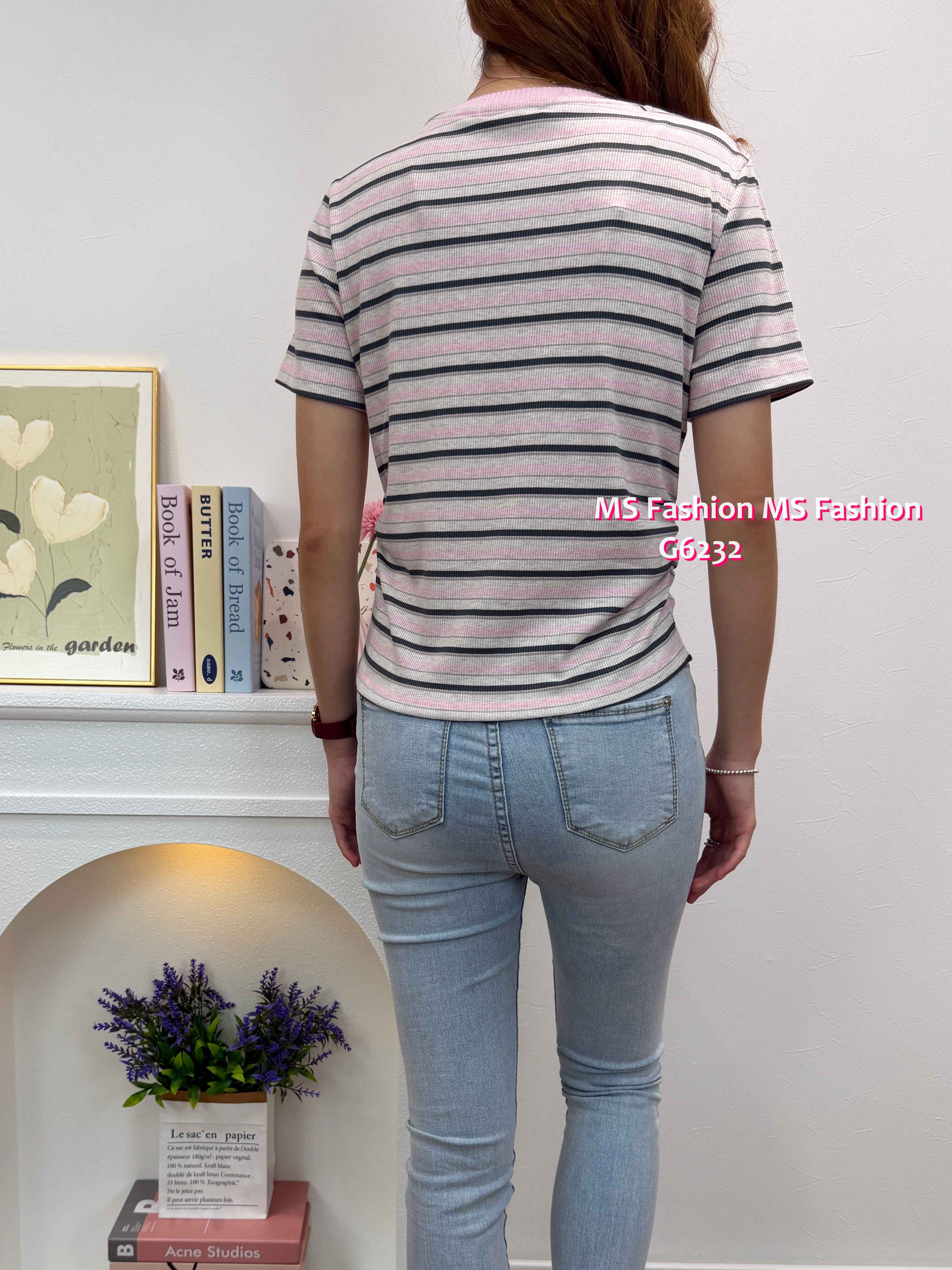 G6232 韓國🇰🇷扭繩字母橫間top