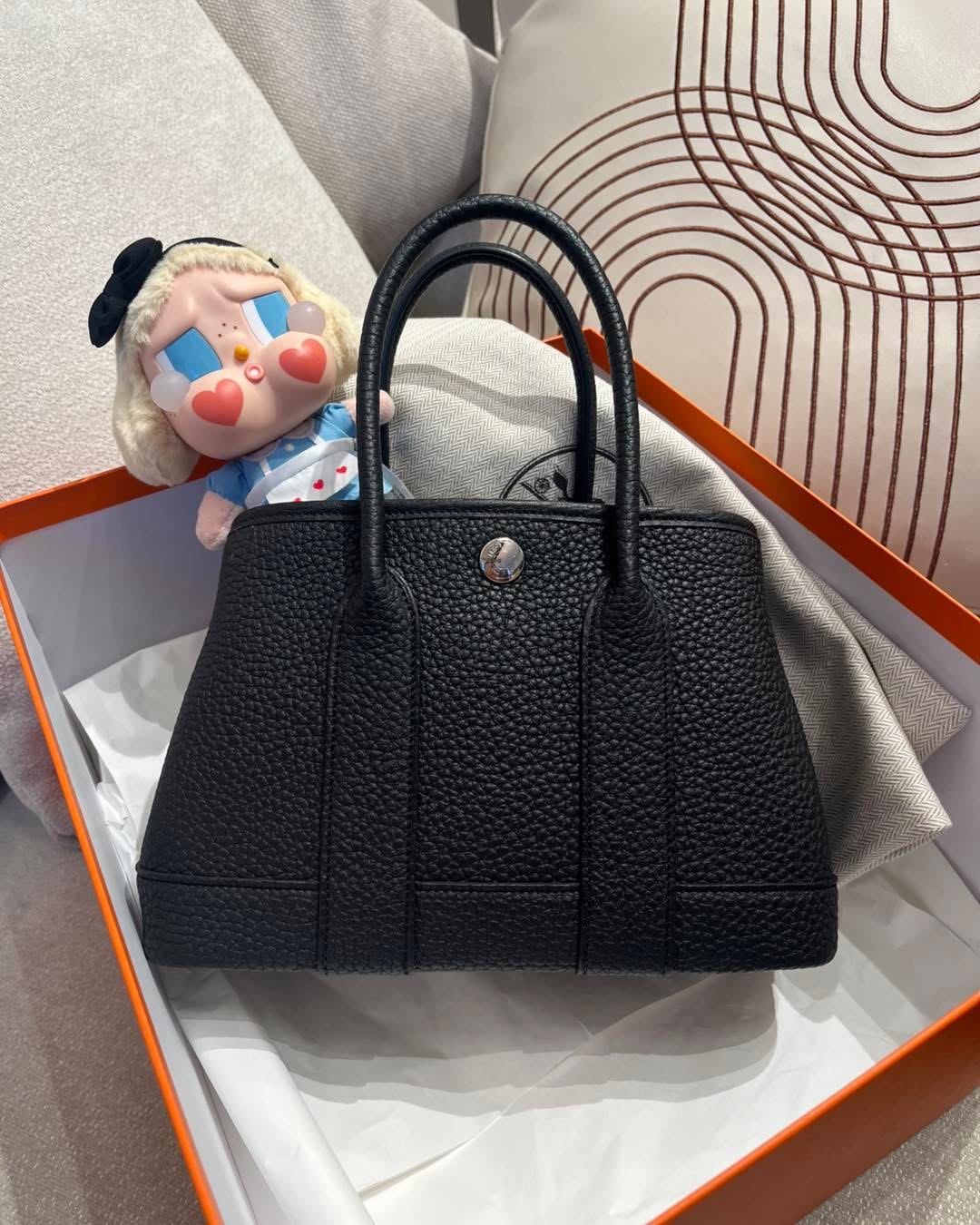 Hermes mini garden party 黑色銀扣 100%Authentic, unused 未使用 ✅專門店收據✅塵袋✅box