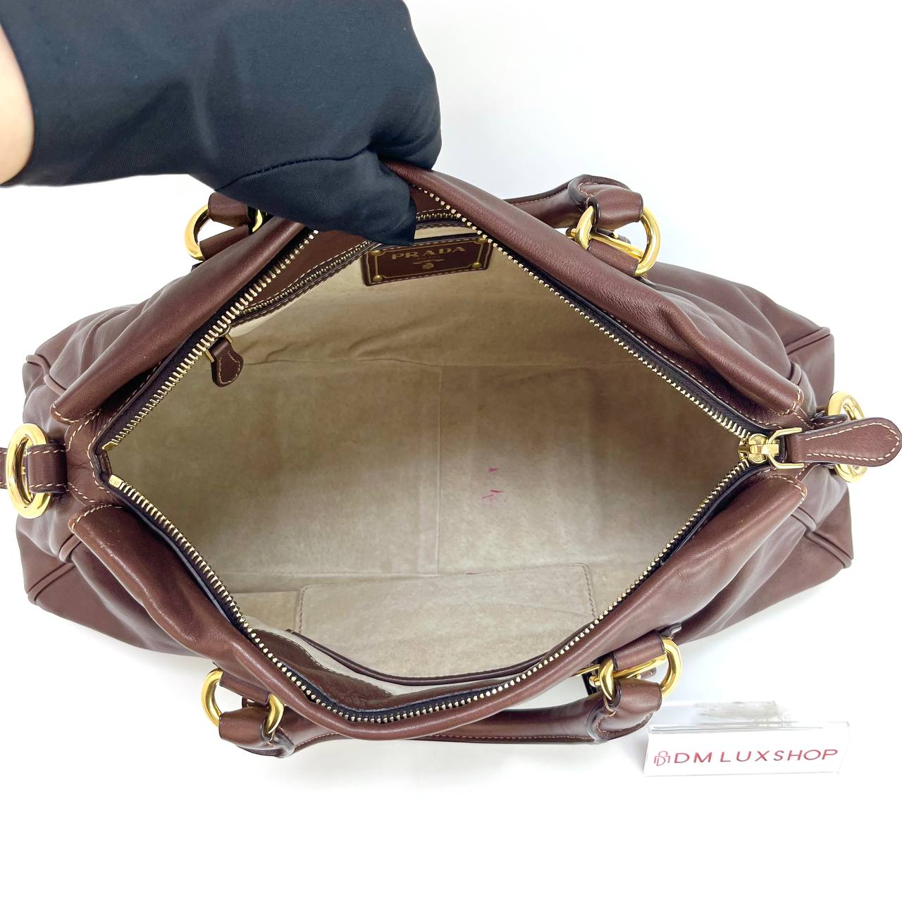 Prada Brown Leather Tote Bag GHW