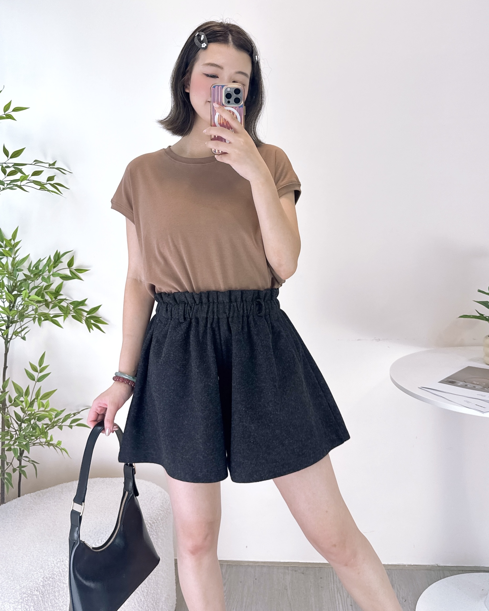 彈性純棉雞翼袖淨色上衣 8色