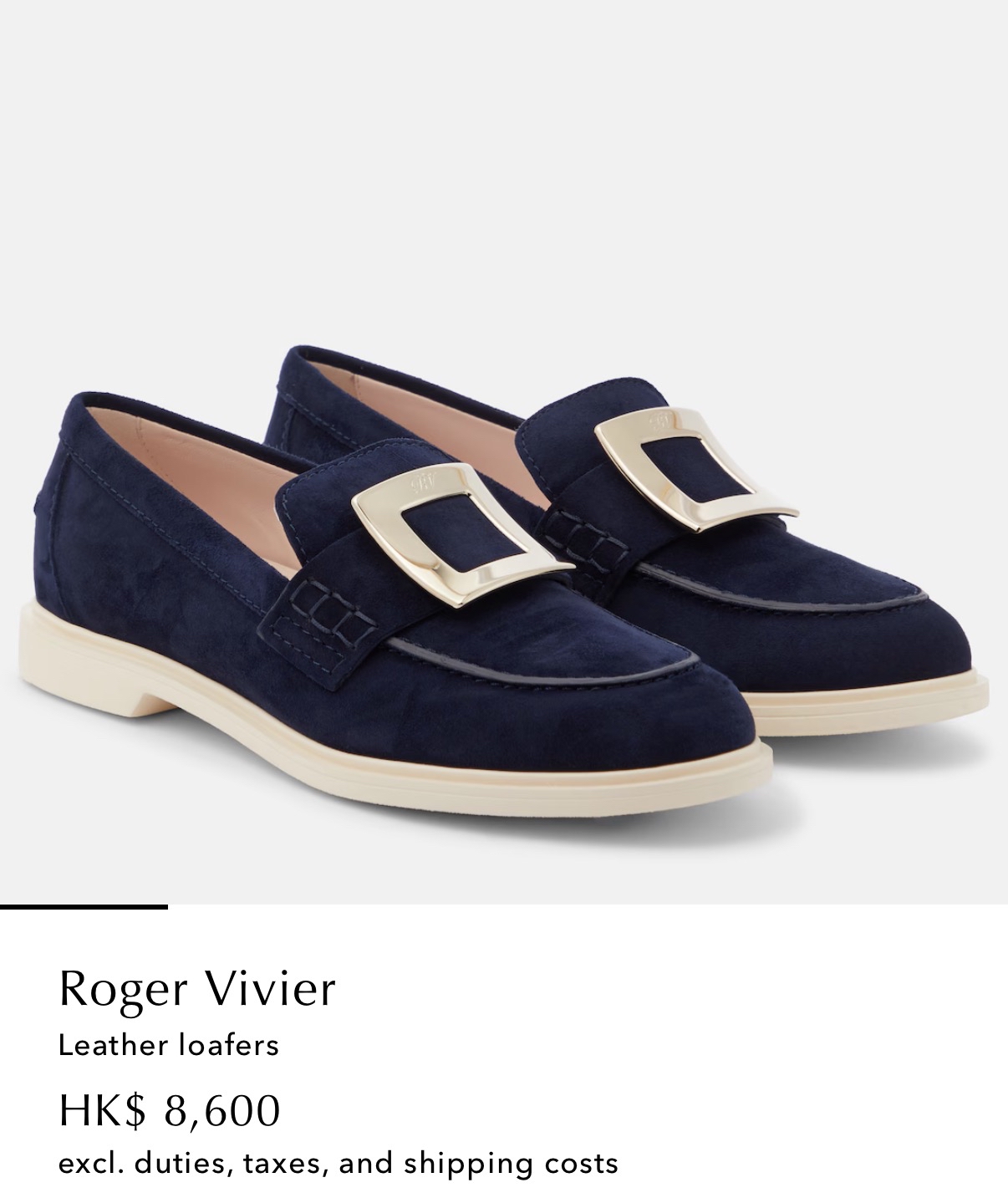 斷碼優惠✨訂貨🍒RV 小方扣navy suede loafer  Size 36/36.5/37/39.5